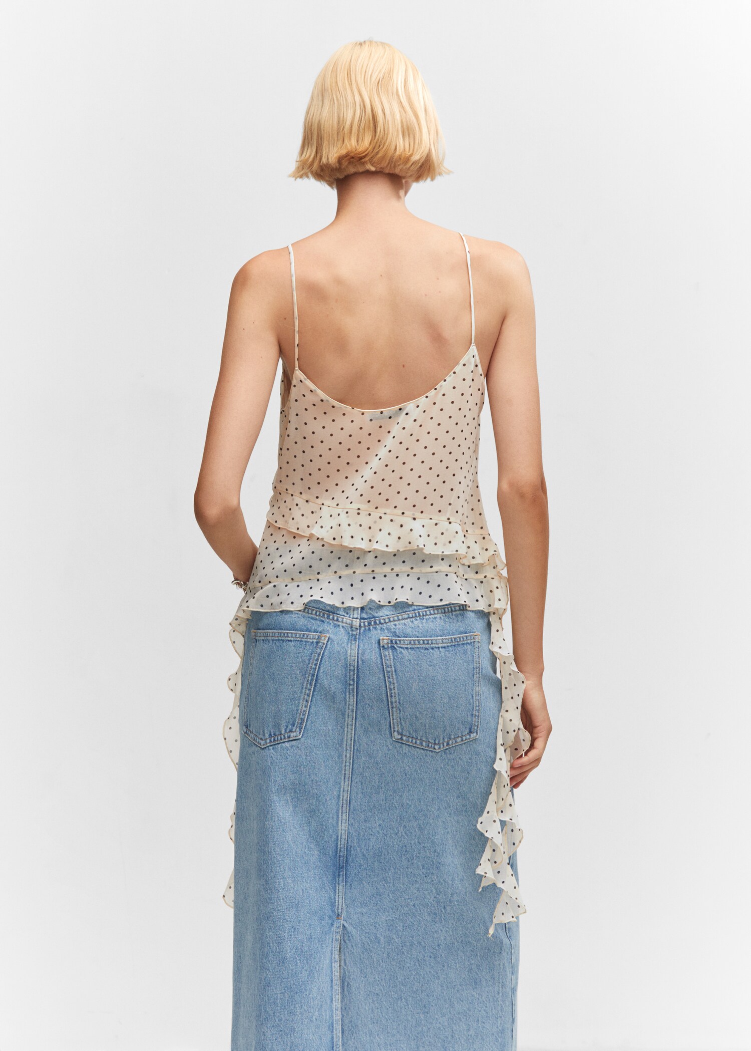 Top met ruches en chiffon - Achterkant van het artikel
