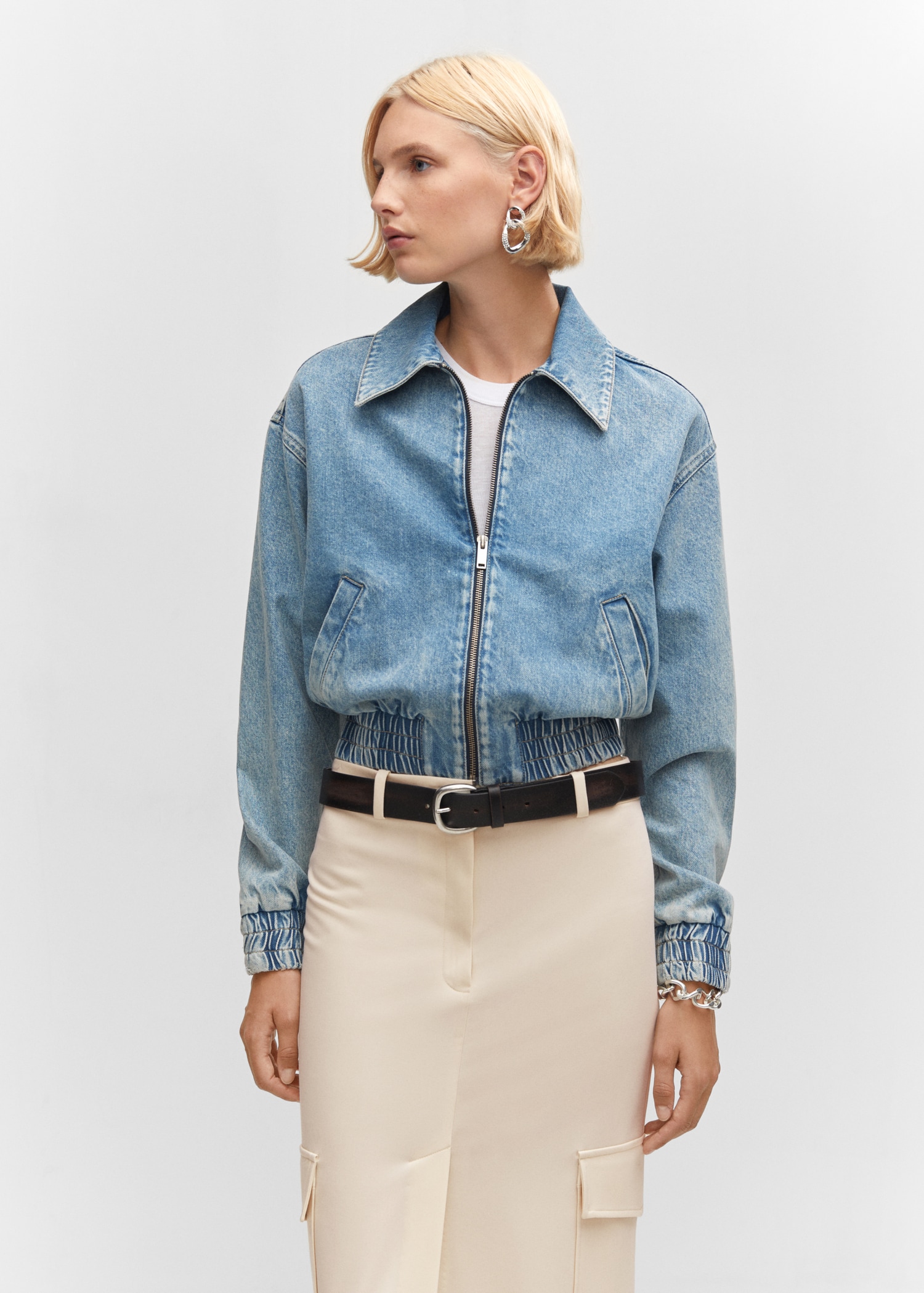 Denim bomber jacket