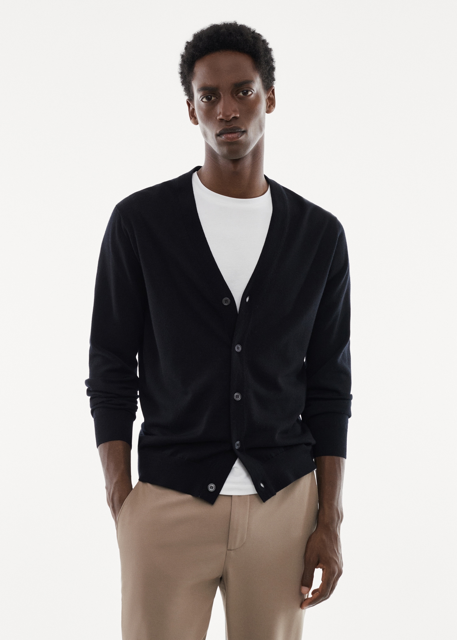 100% merino wool cardigan - Main Image