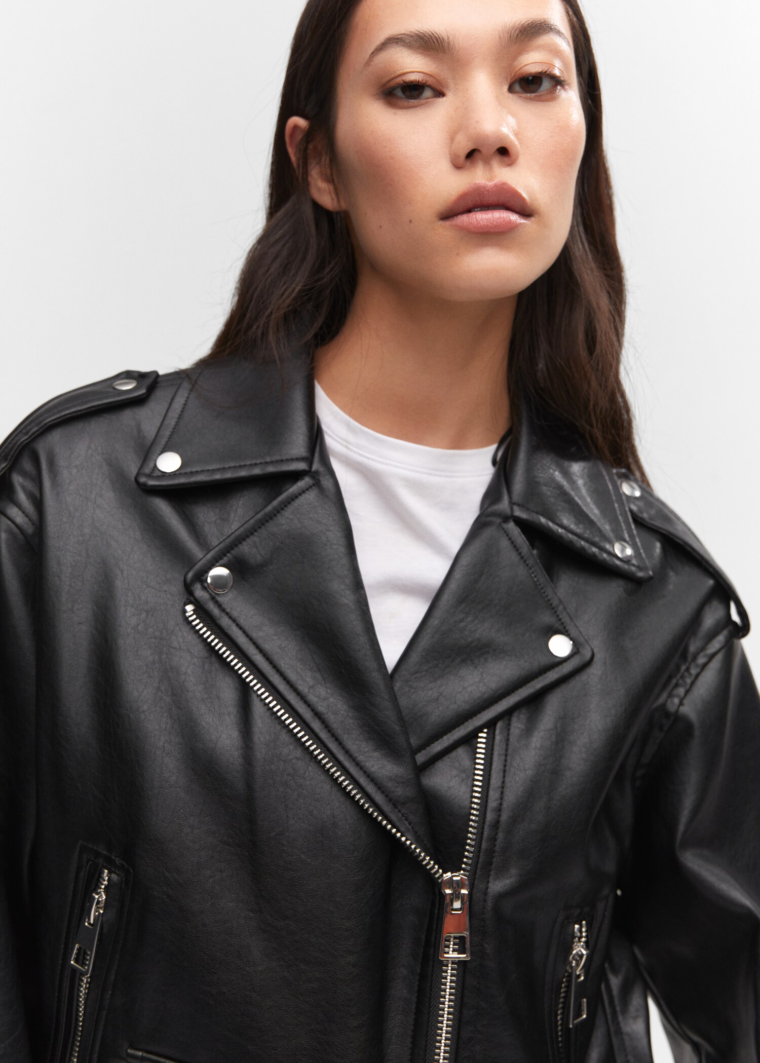 Oversized leather-effect jacket - Details of the article 1
