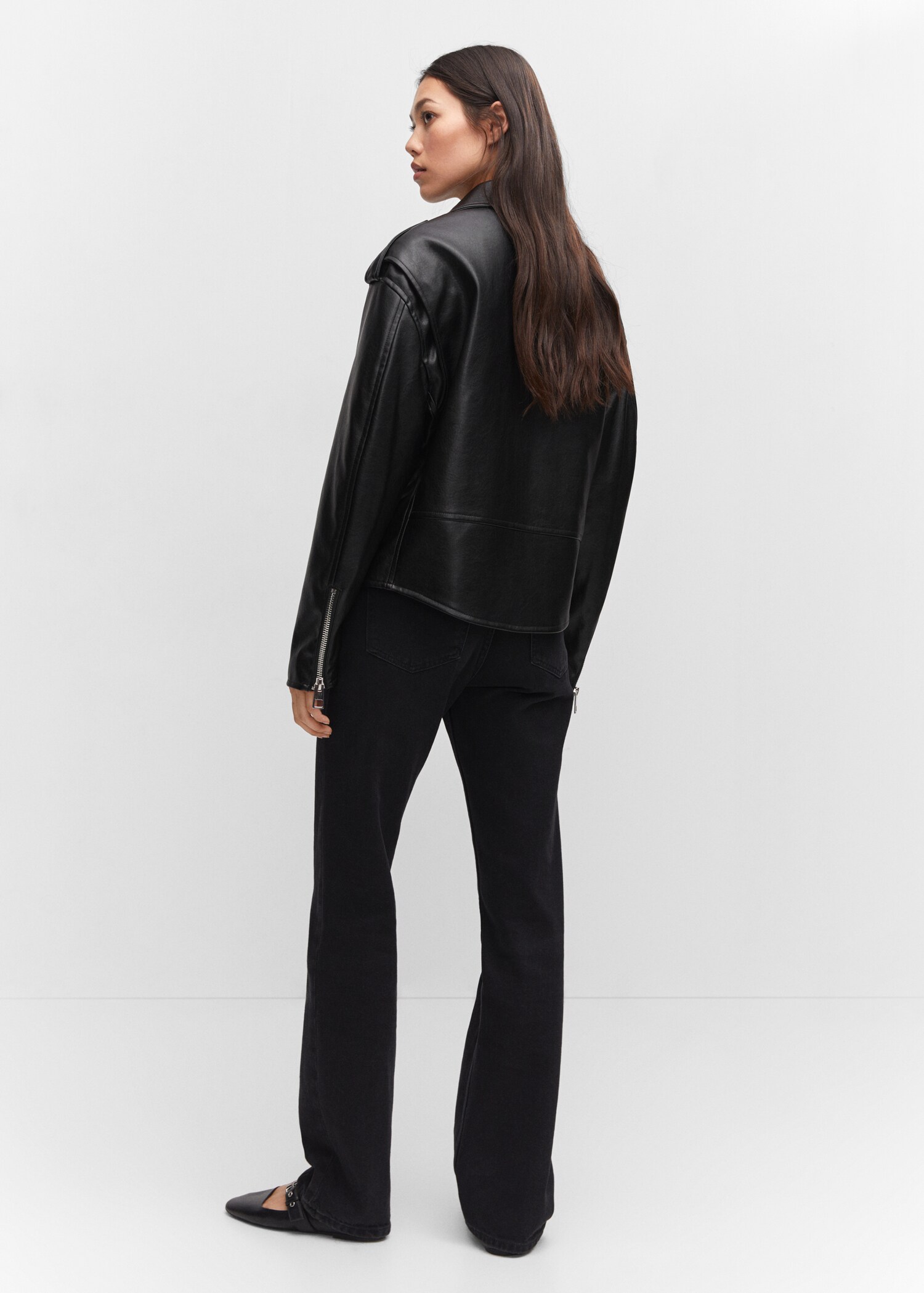 Oversized leather-effect jacket - Reverse of the article