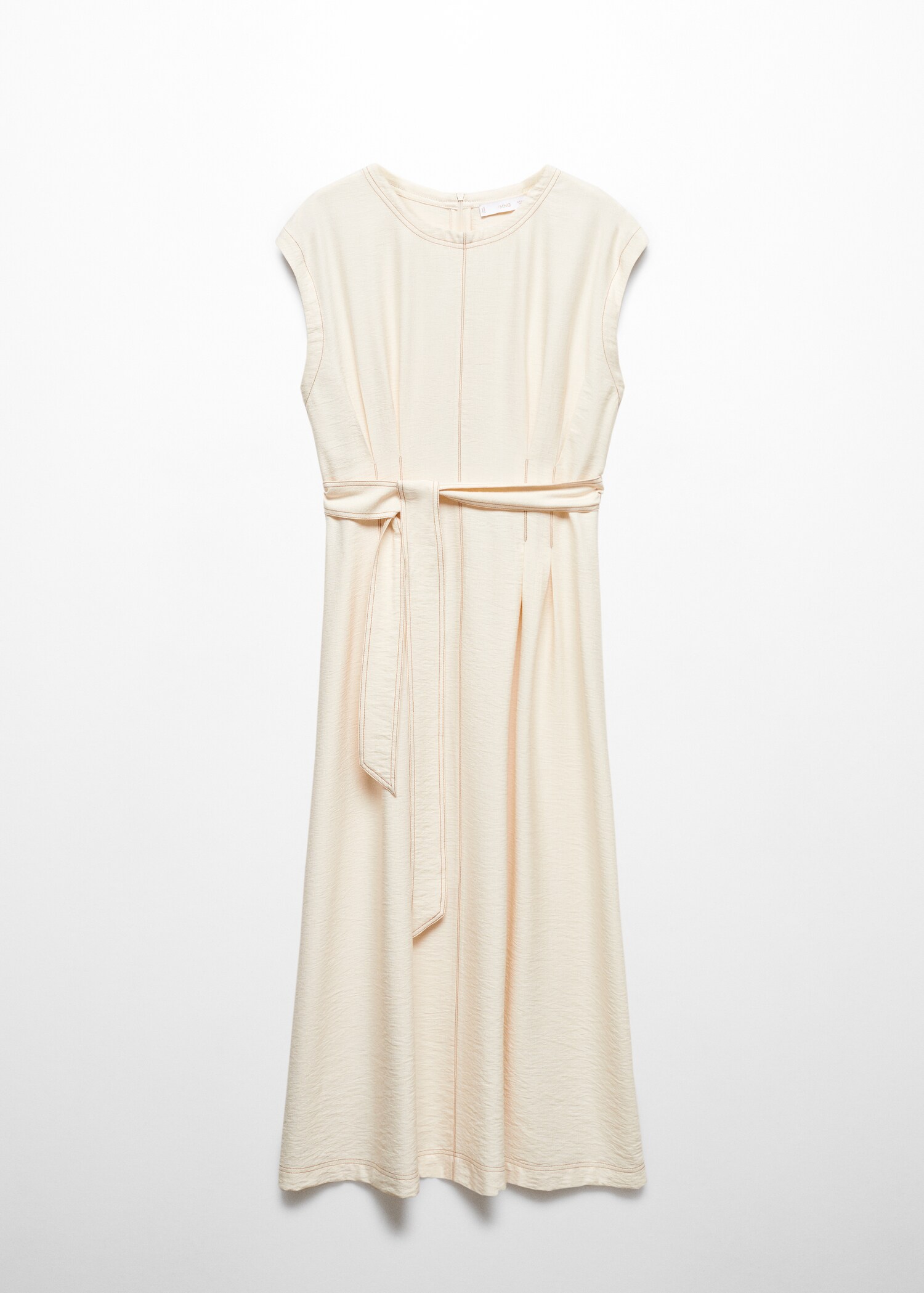 Dress with seams, belt and bow - Article without model