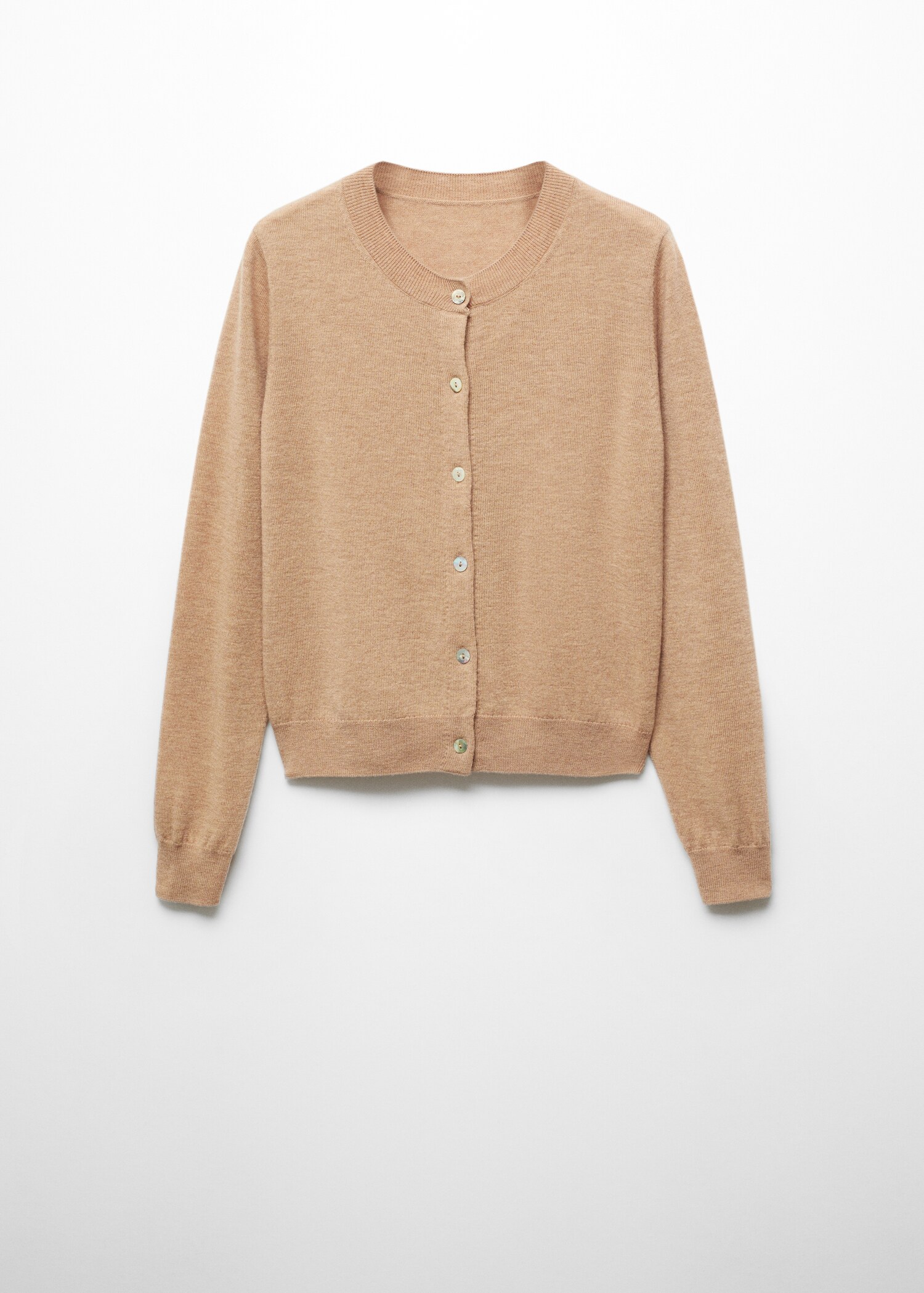 Round-neck wool cardigan - Article without model