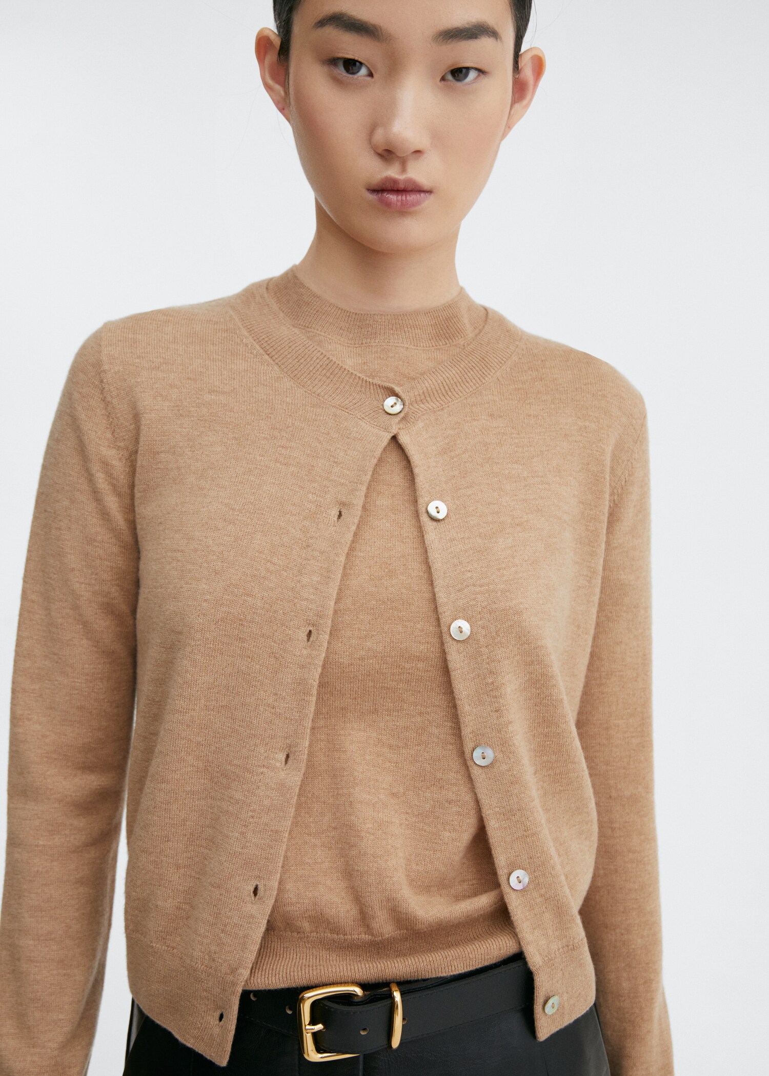 Round-neck wool cardigan - Detaliu al articolului 1