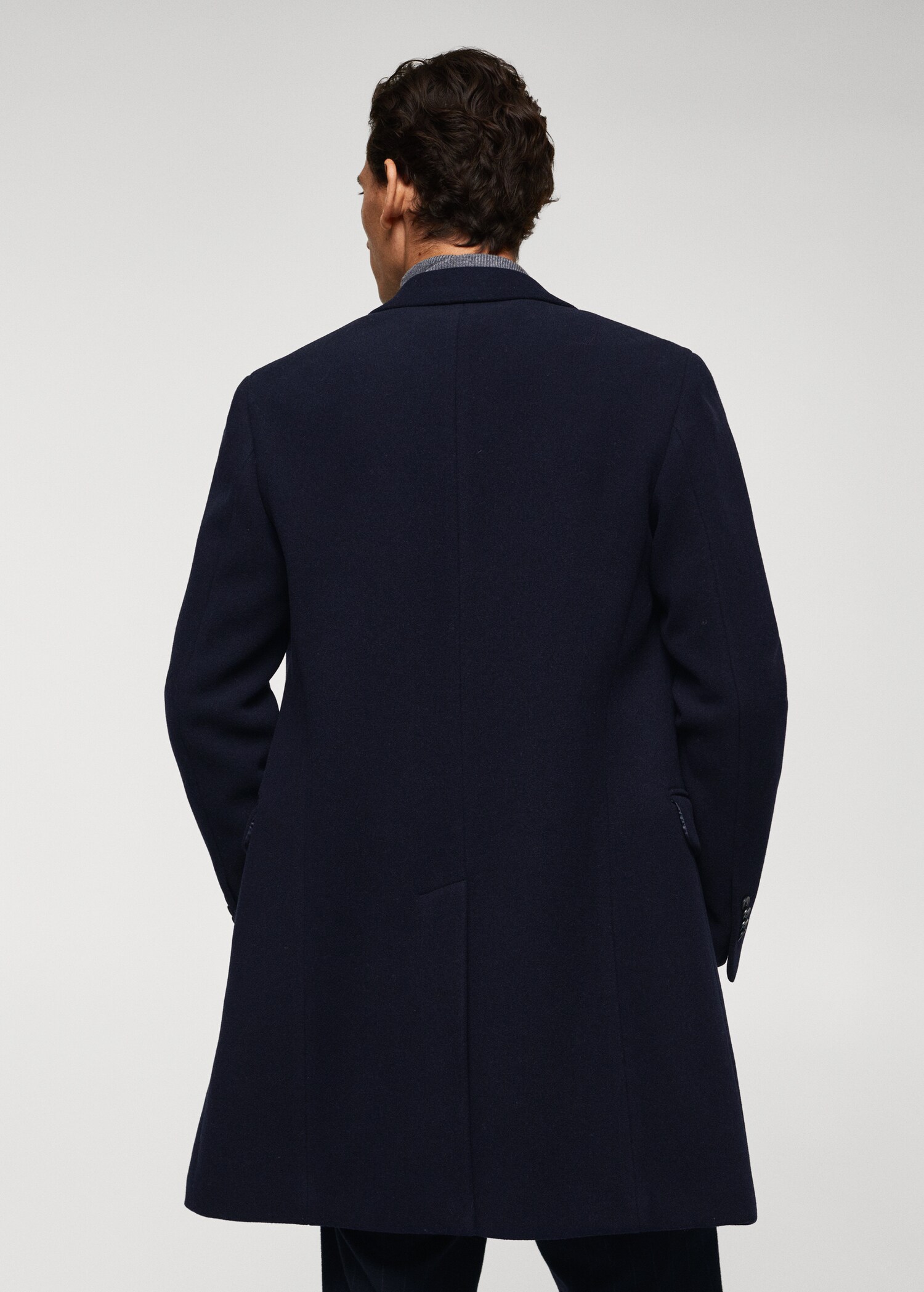 Manteau long laine recyclée - Verso de l’article