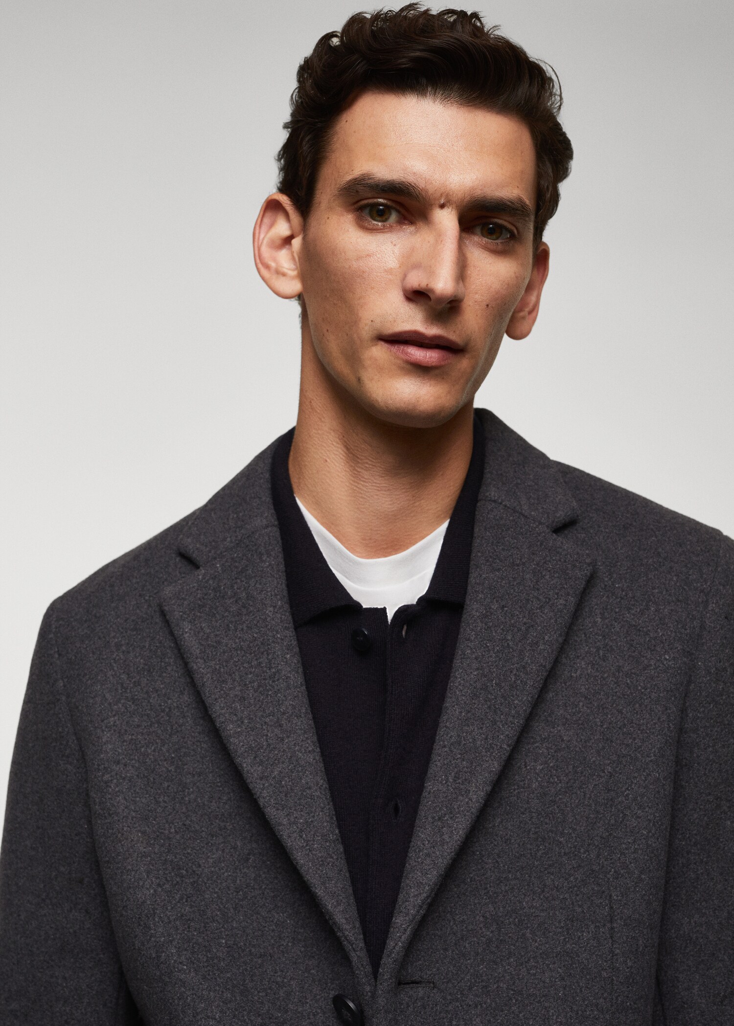 Manteau long laine recyclée - Détail de l'article 1