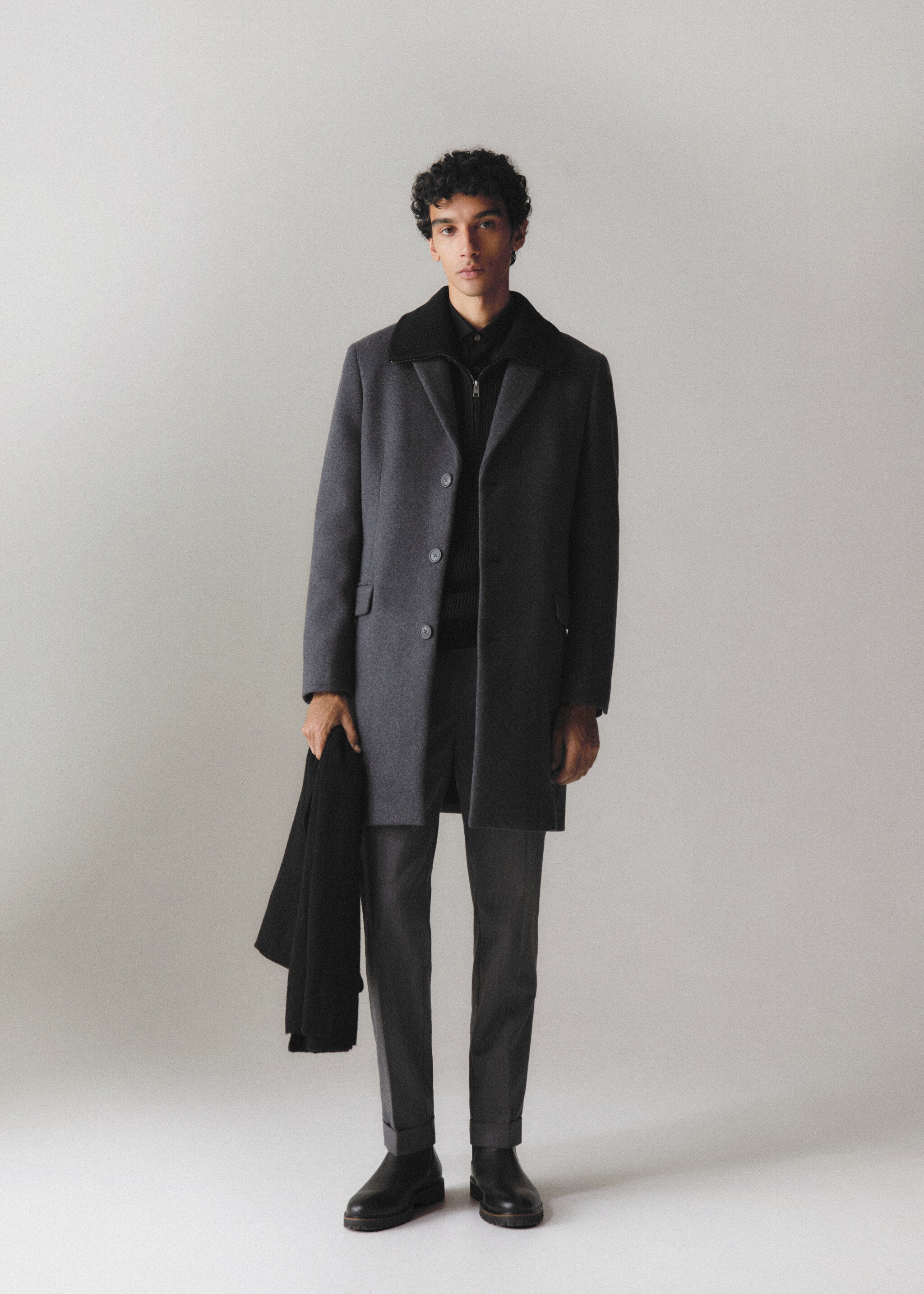 Длинное пальто из переработанной шерсти - Деталь изделия 5