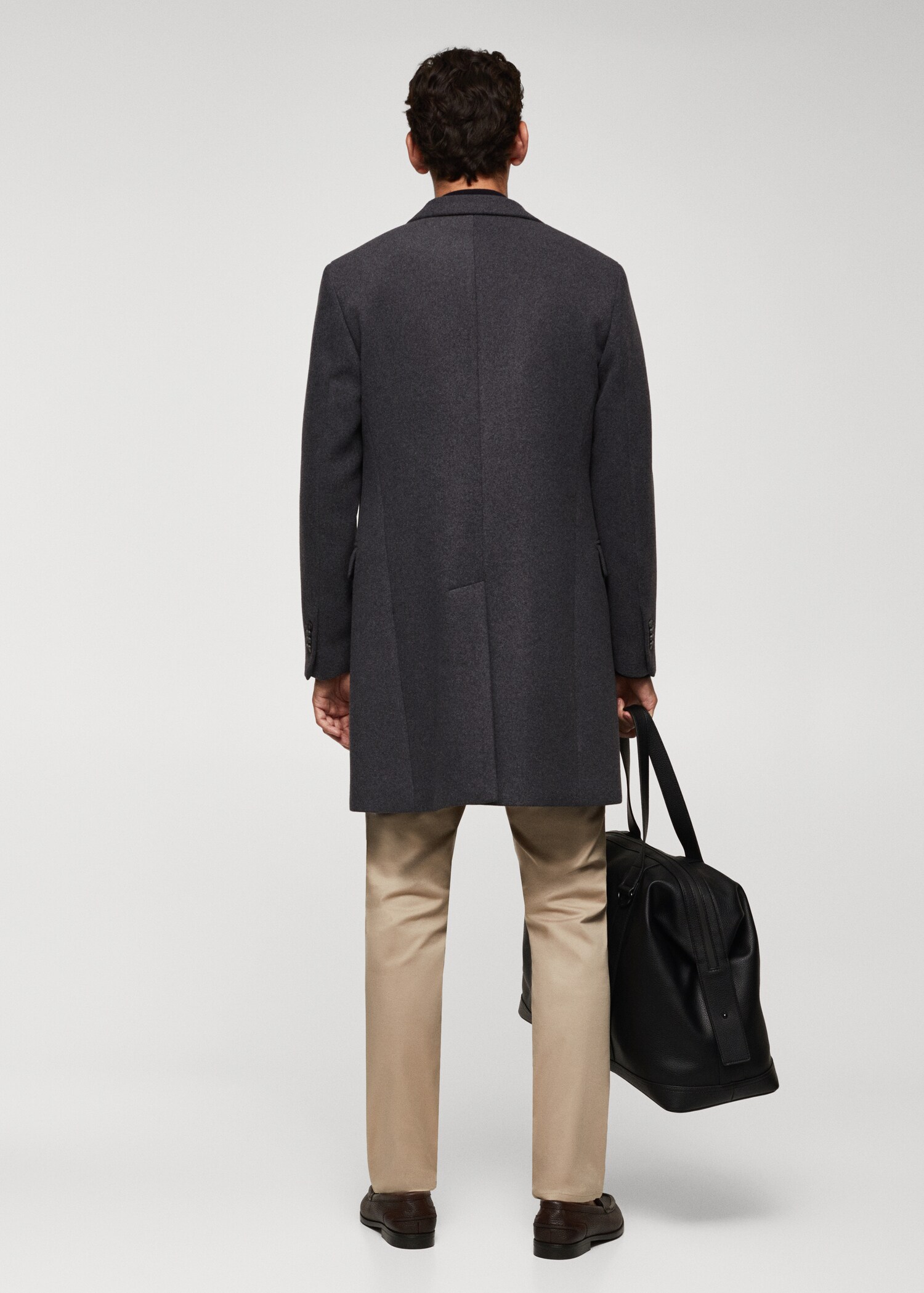 Manteau long laine recyclée - Verso de l’article