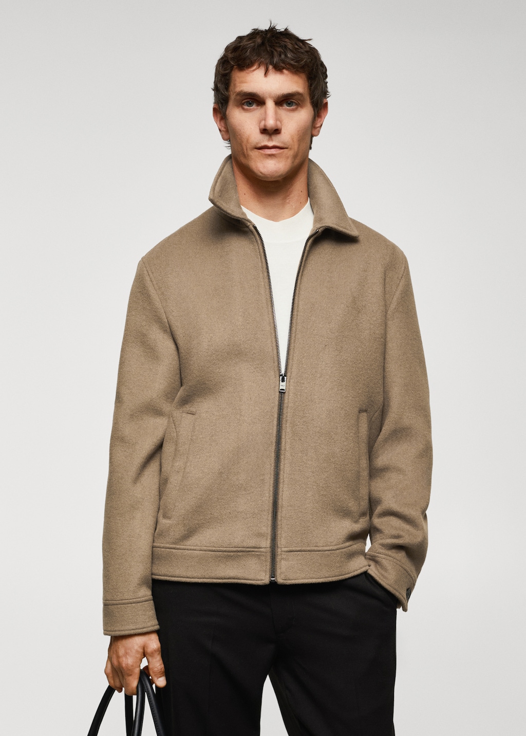 Straight recycled wool jacket