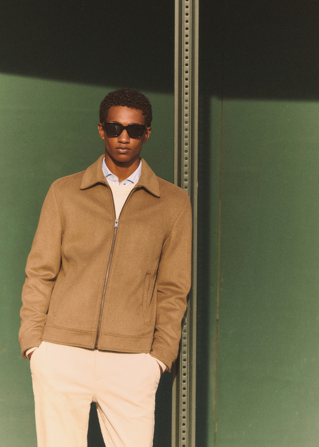 Straight recycled wool jacket
