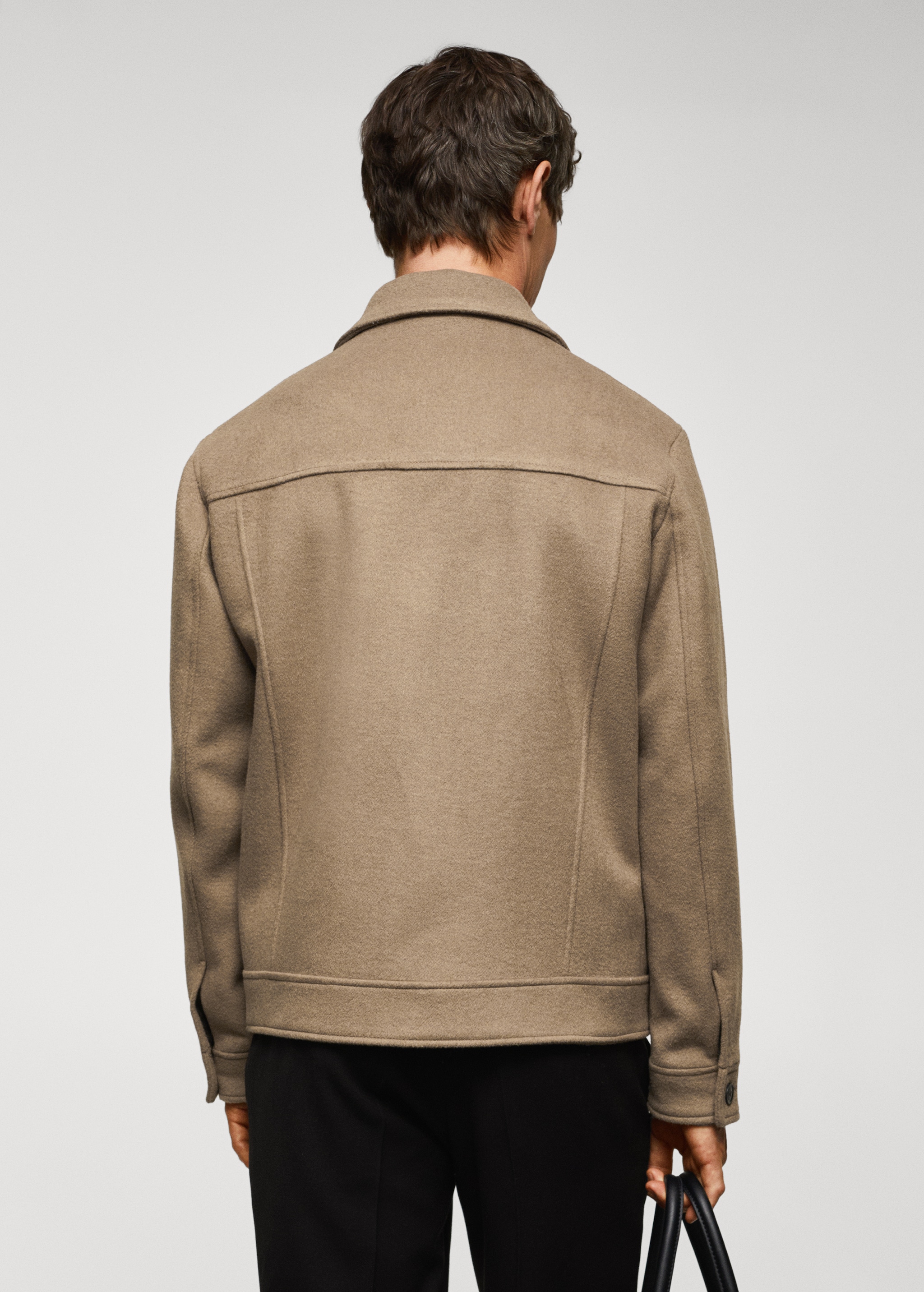 Straight recycled wool jacket - Reverse of the article