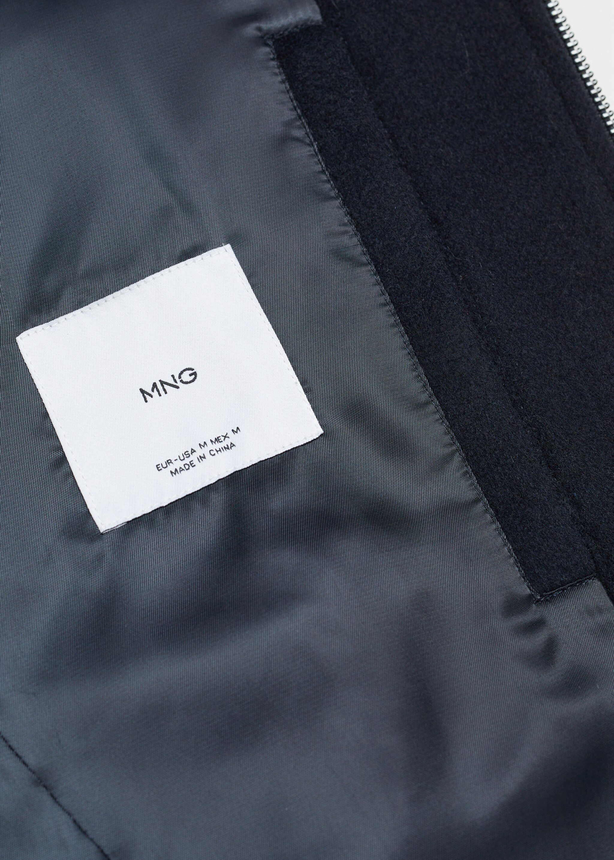 Straight recycled wool jacket - Details of the article 8, Dark Navy. Ref: 57035950-00.