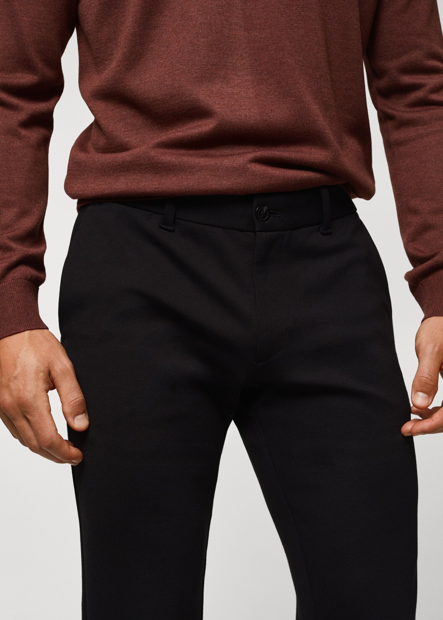 Stretch fabric slim-fit trousers - Details of the article 1