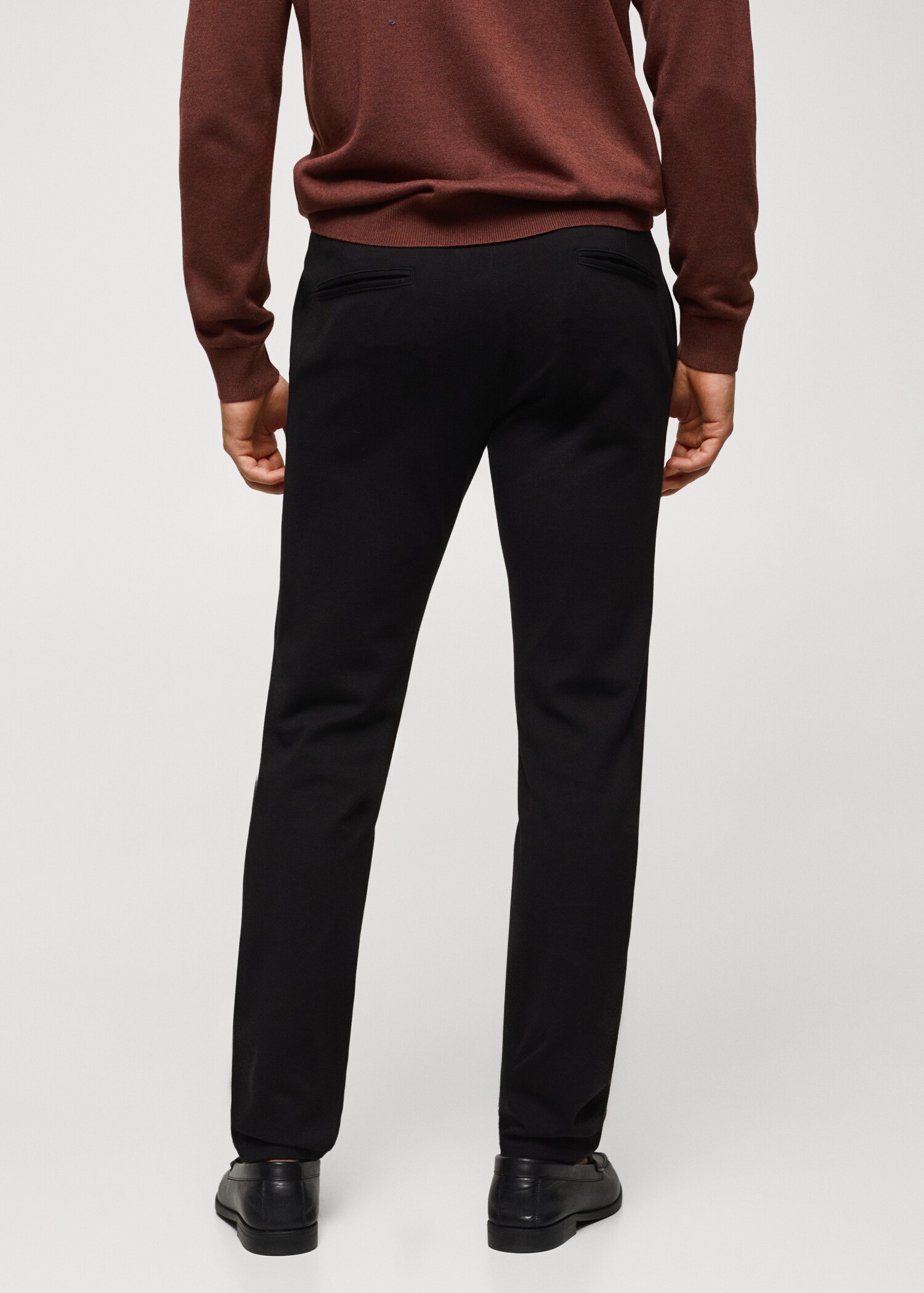 Stretch fabric slim-fit trousers - Reverse of the article