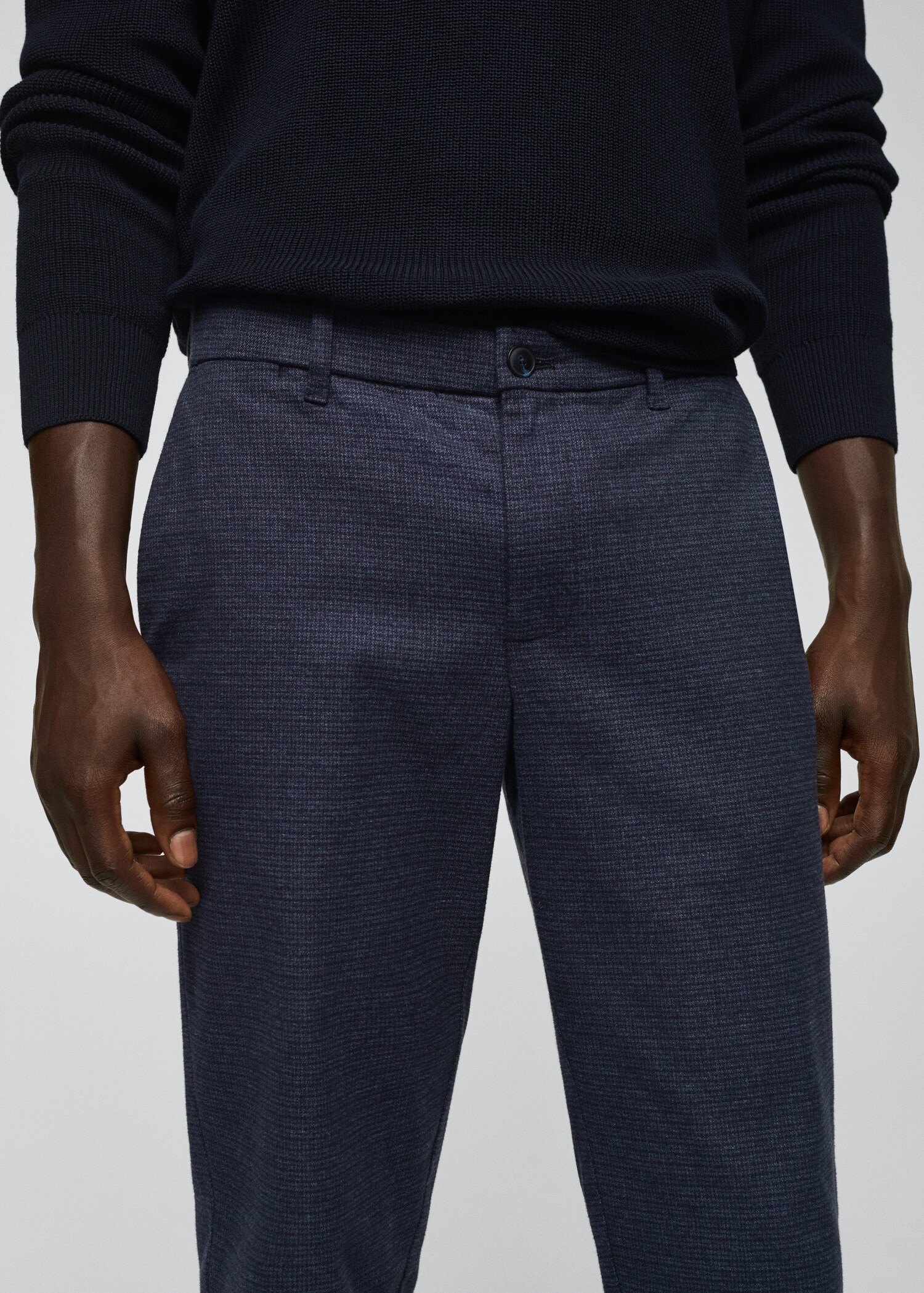 Pantalón slim fit algodón micro pata de gallo - Detalle del artículo 1