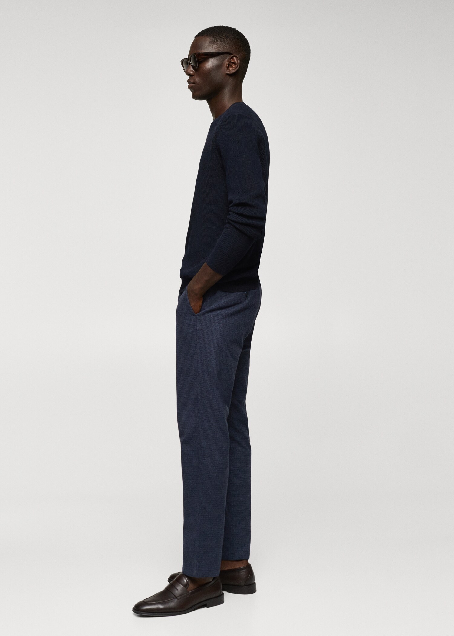 Pantalón slim fit algodón micro pata de gallo - Detalle del artículo 2