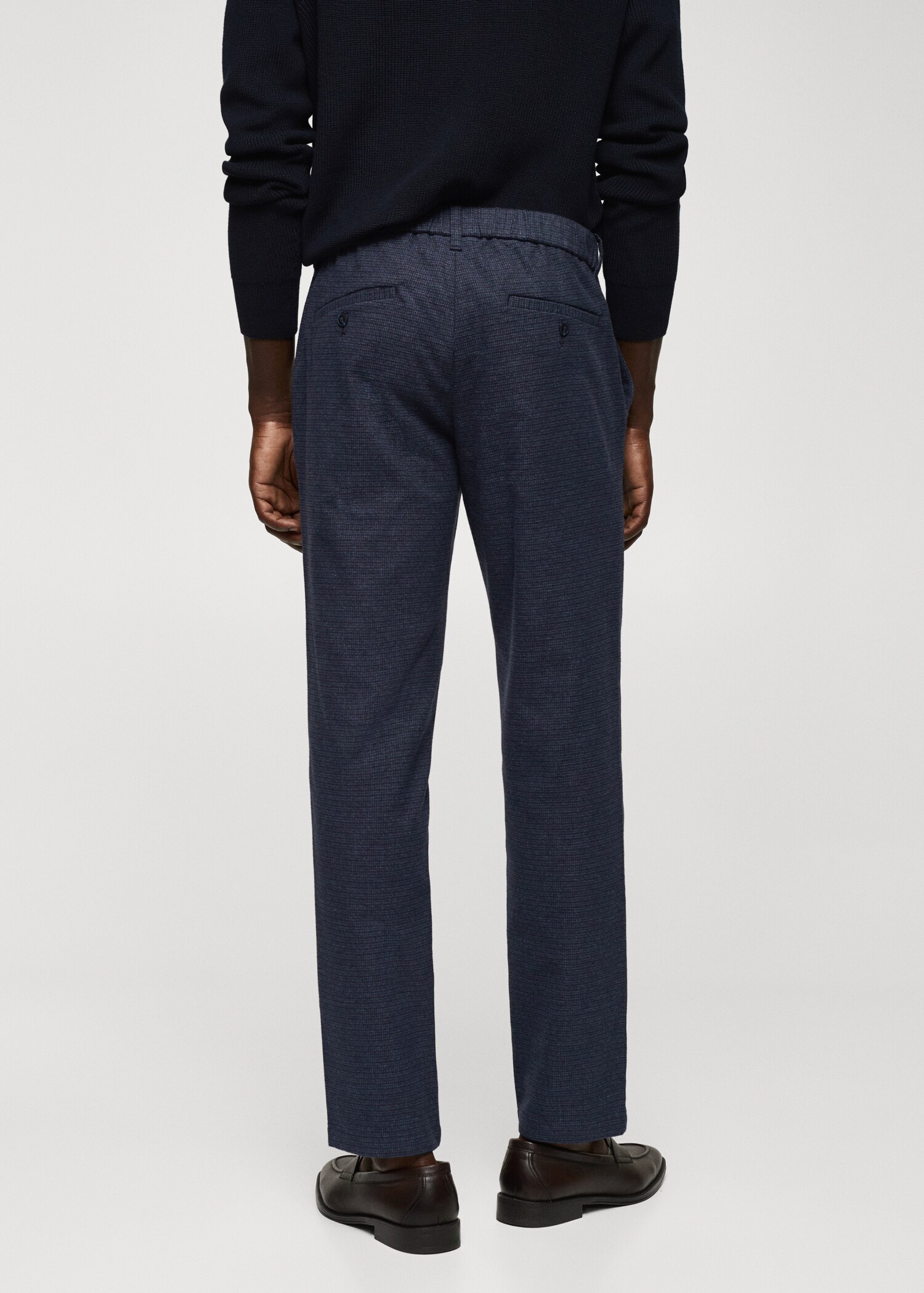 Pantalón slim fit algodón micro pata de gallo - Reverso del artículo