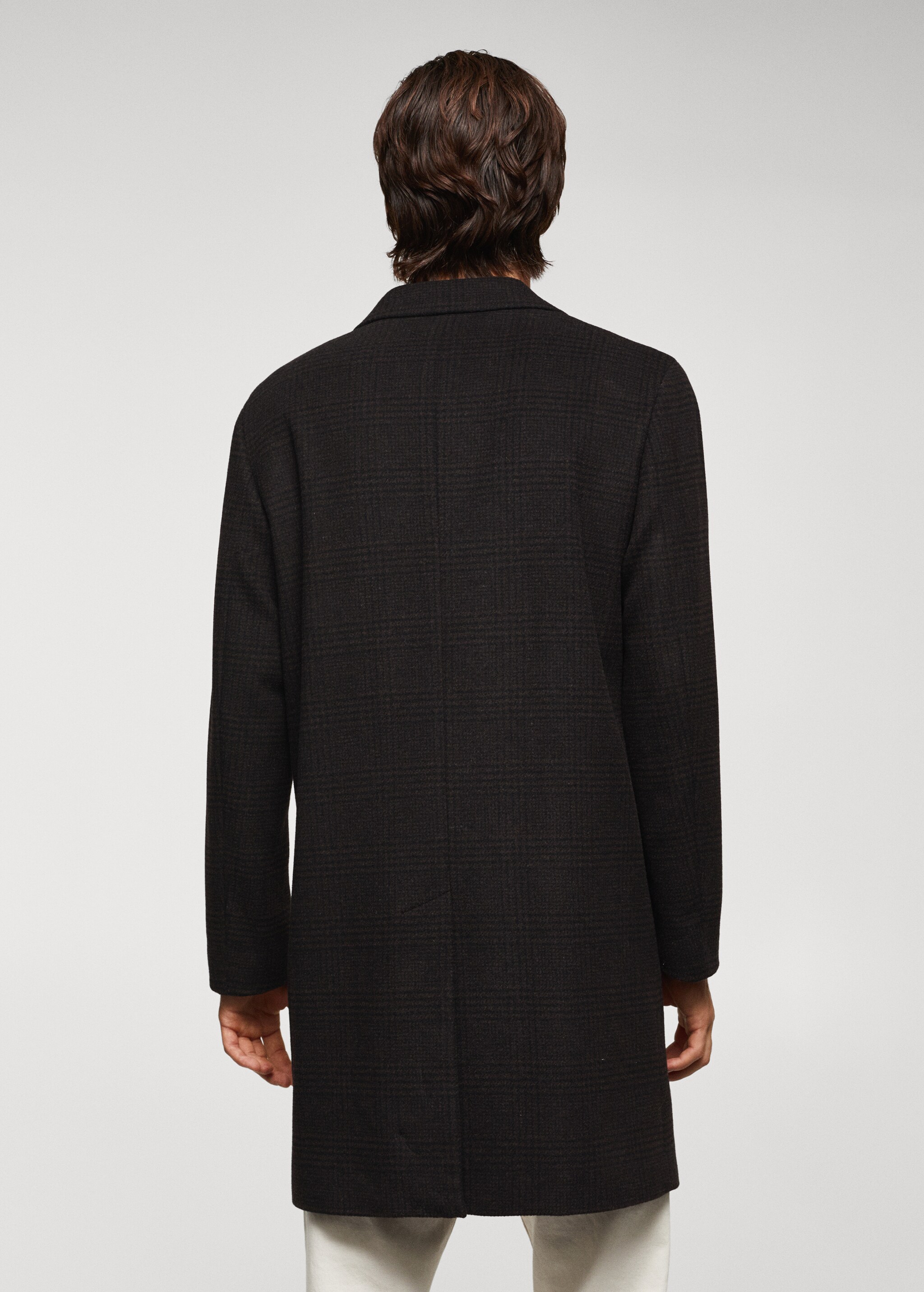Клетчатое пальто из переработанной шерсти - Обратная сторона изделия