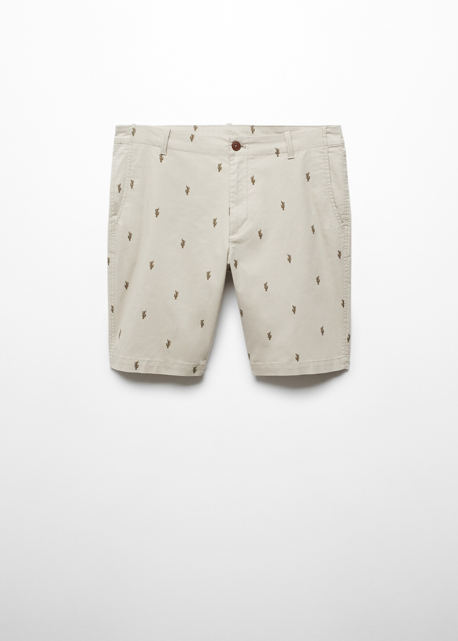 Bermuda slim-fit coton micro-imprimé - Article sans modèle
