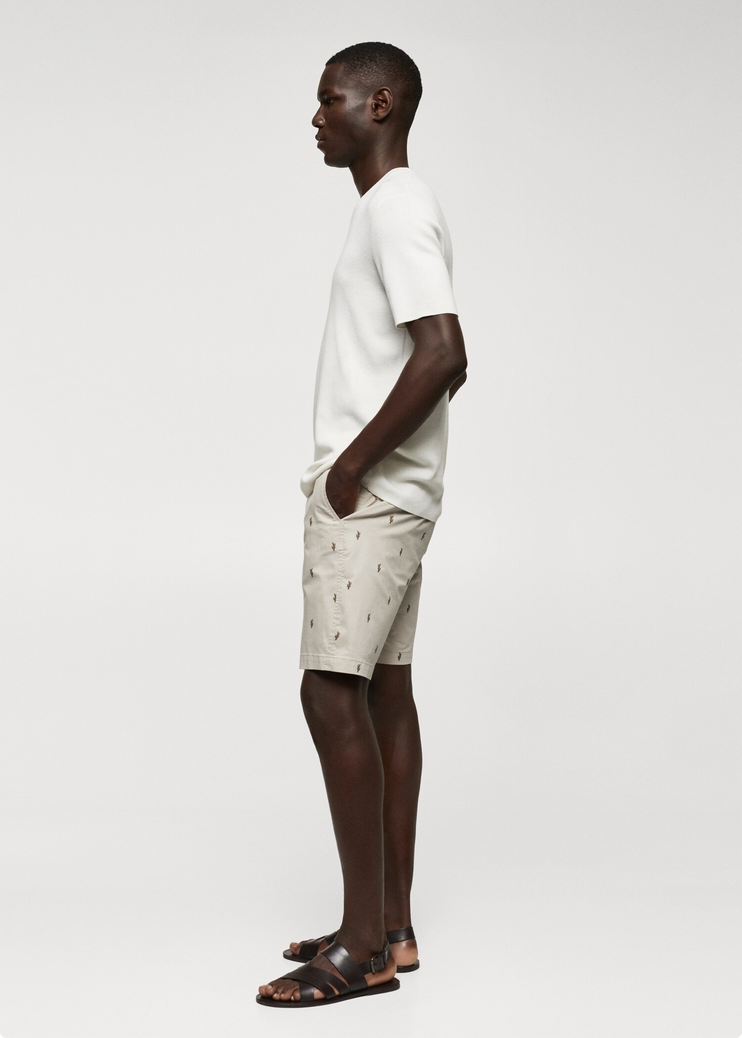 Bermuda slim-fit coton micro-imprimé - Détail de l'article 2