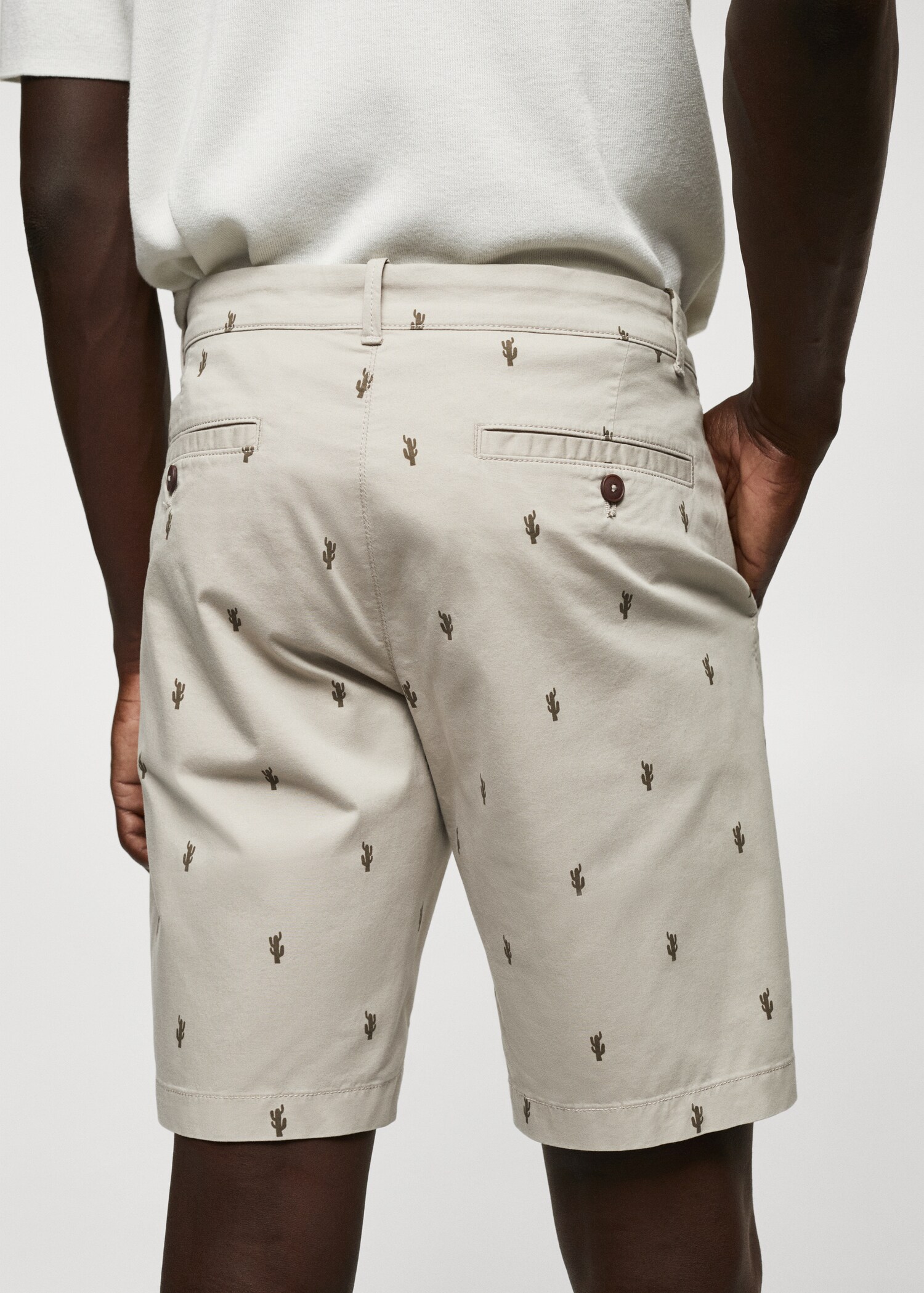 Bermuda slim-fit coton micro-imprimé - Détail de l'article 4