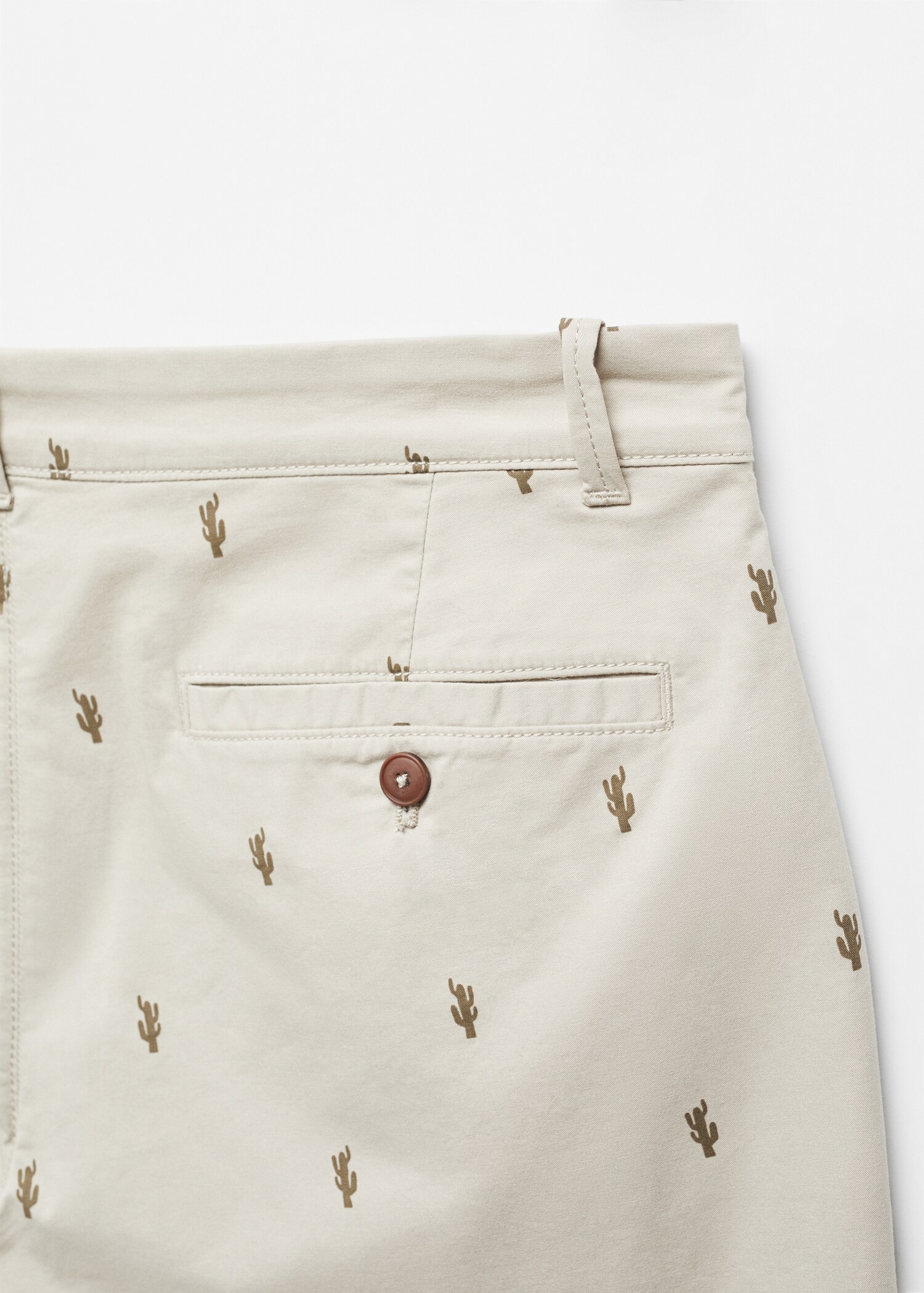 Slim-fit cotton micro-print bermuda shorts - Details of the article 8