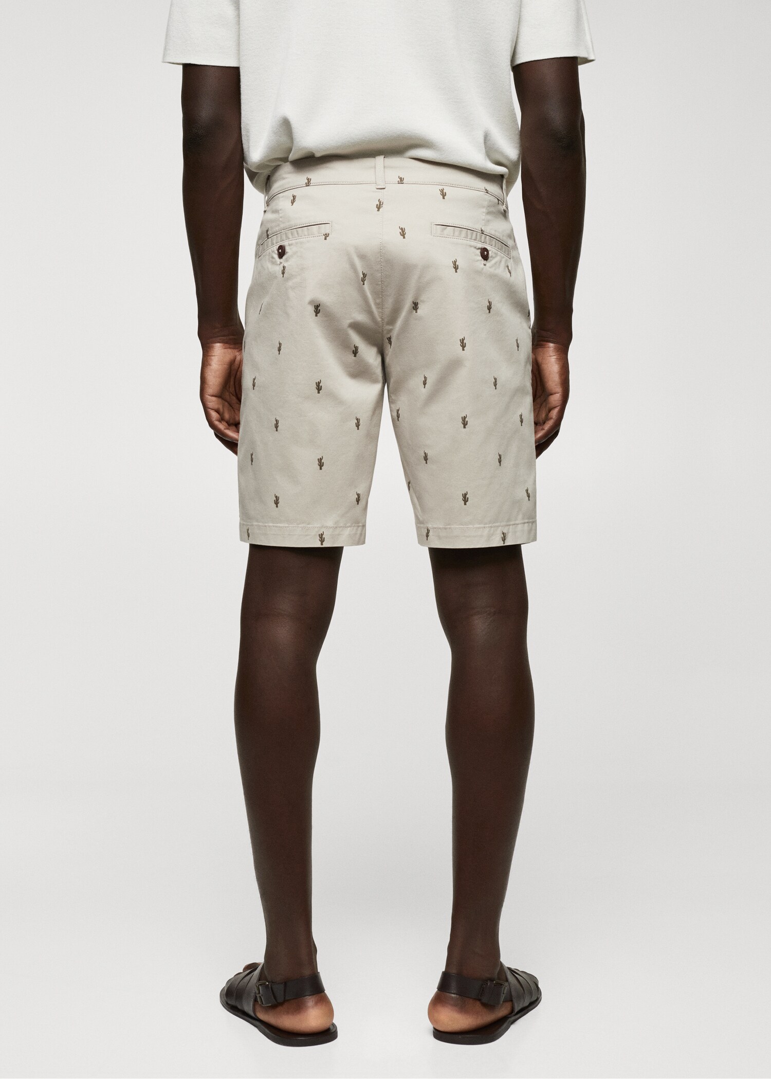 Bermuda slim-fit coton micro-imprimé - Verso de l’article