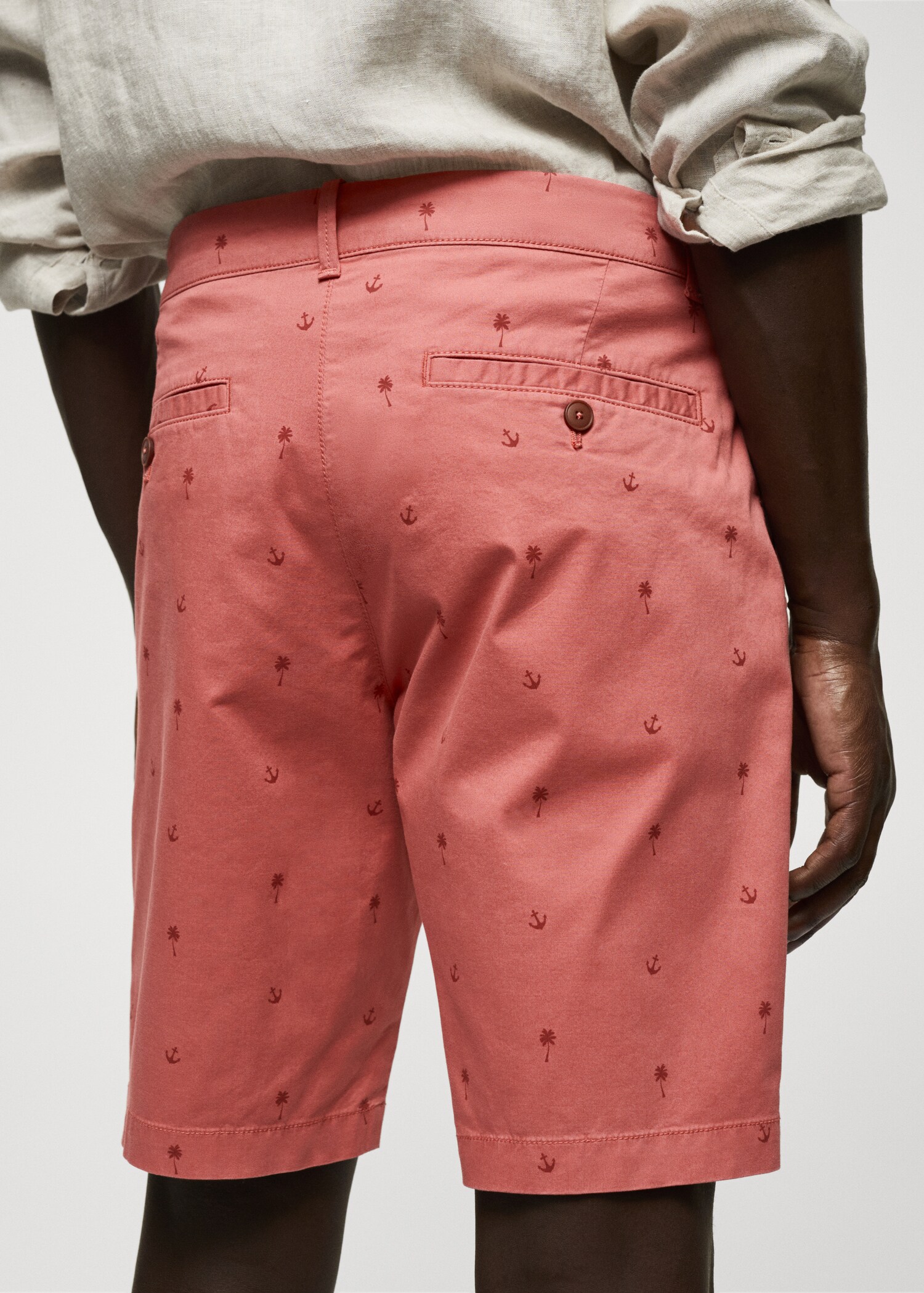 Bermuda slim-fit coton micro-imprimé - Détail de l'article 4