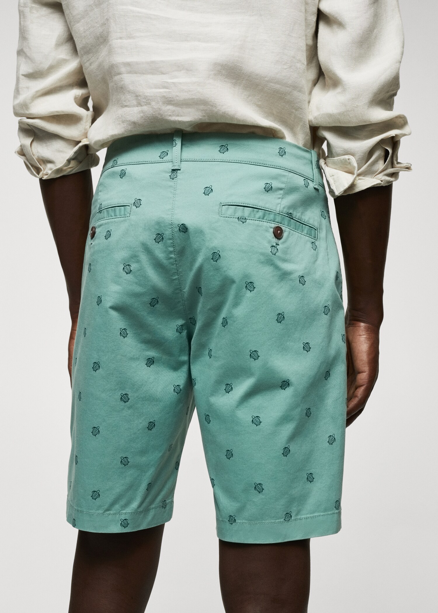 Bermuda slim-fit cotone micro-stampa - Dettaglio dell'articolo 4