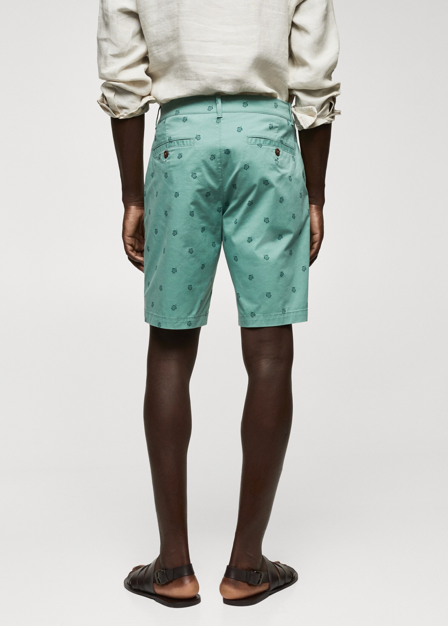 Bermuda slim-fit cotone micro-stampa - Retro dell'articolo