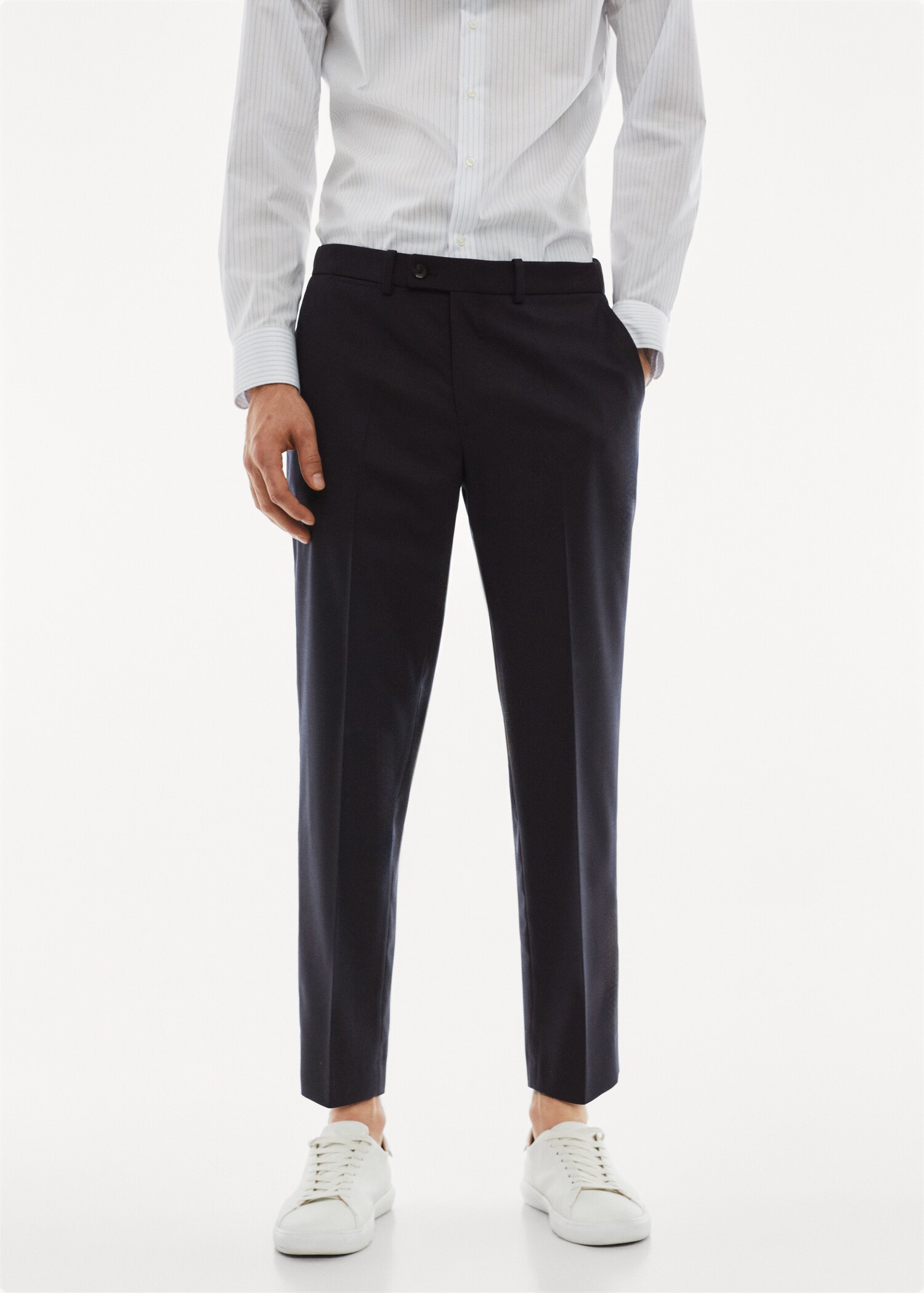 Pantalón traje lana virgen comfort strech - Plano medio