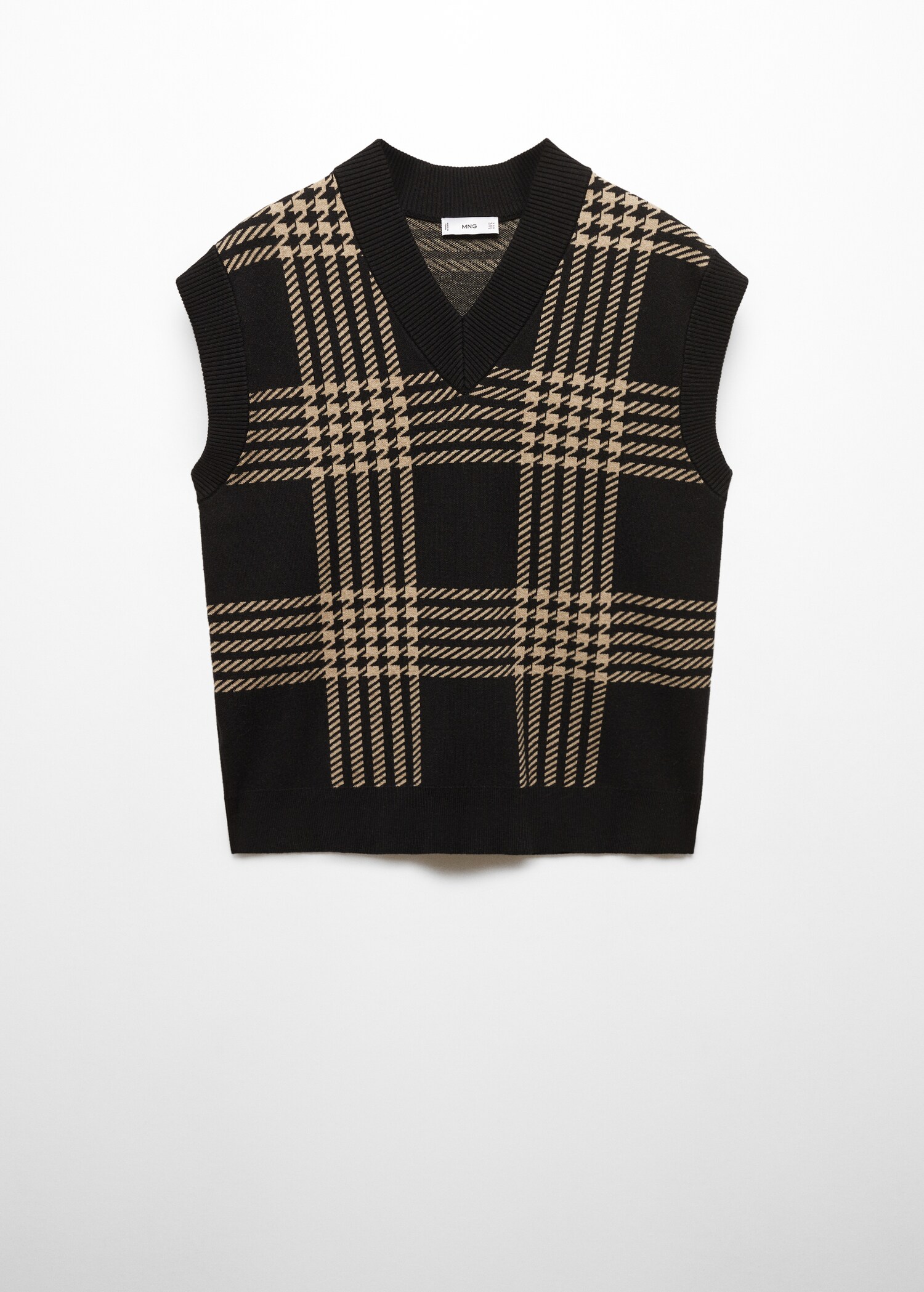 Fine-knit houndstooth-print gilet - Article without model