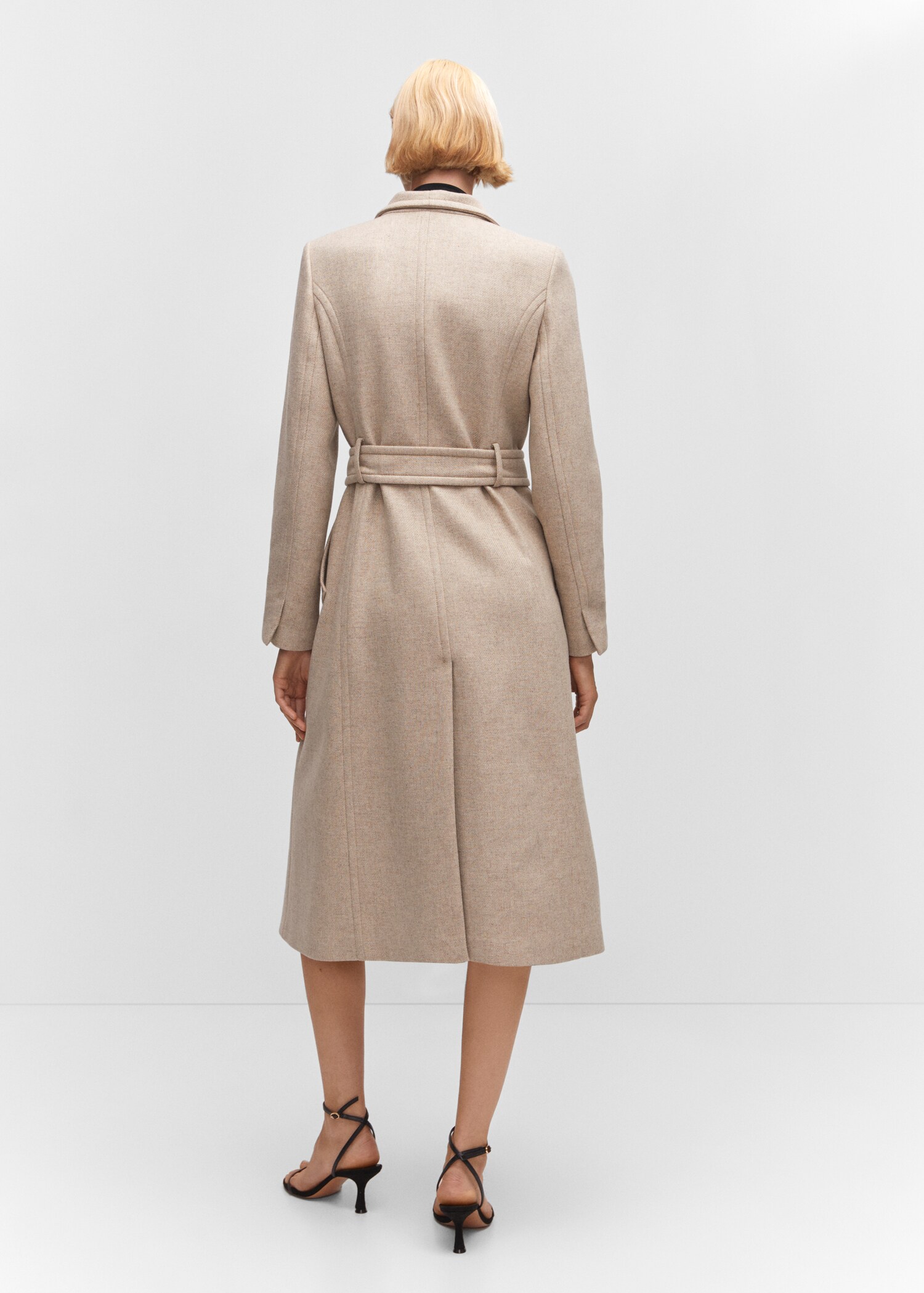 Manteau laine Manteco ceinture - Verso de l’article