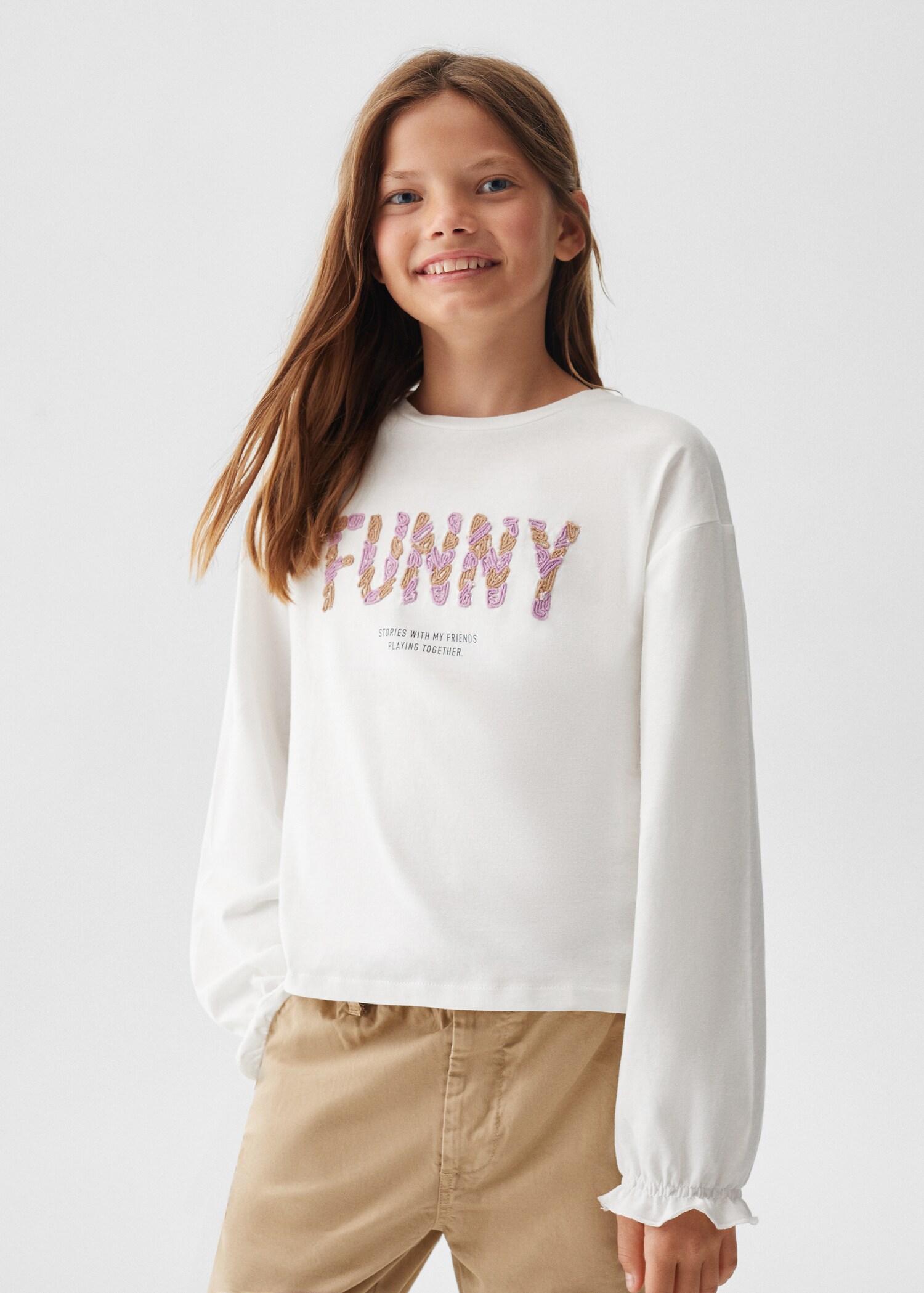 Camiseta mensaje estampado - Plano medio
