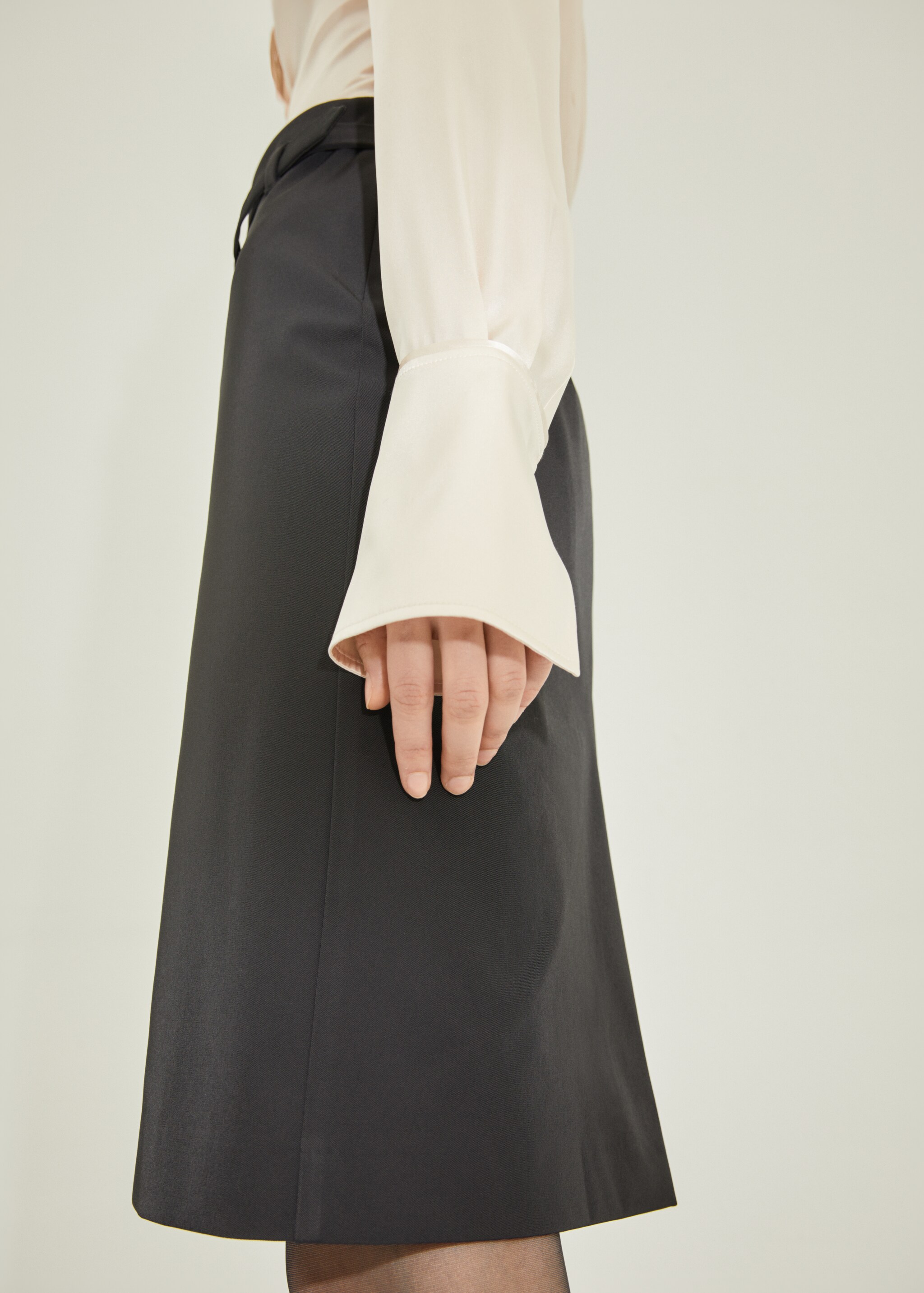 Silk shirt with side drape - Details of the article 6