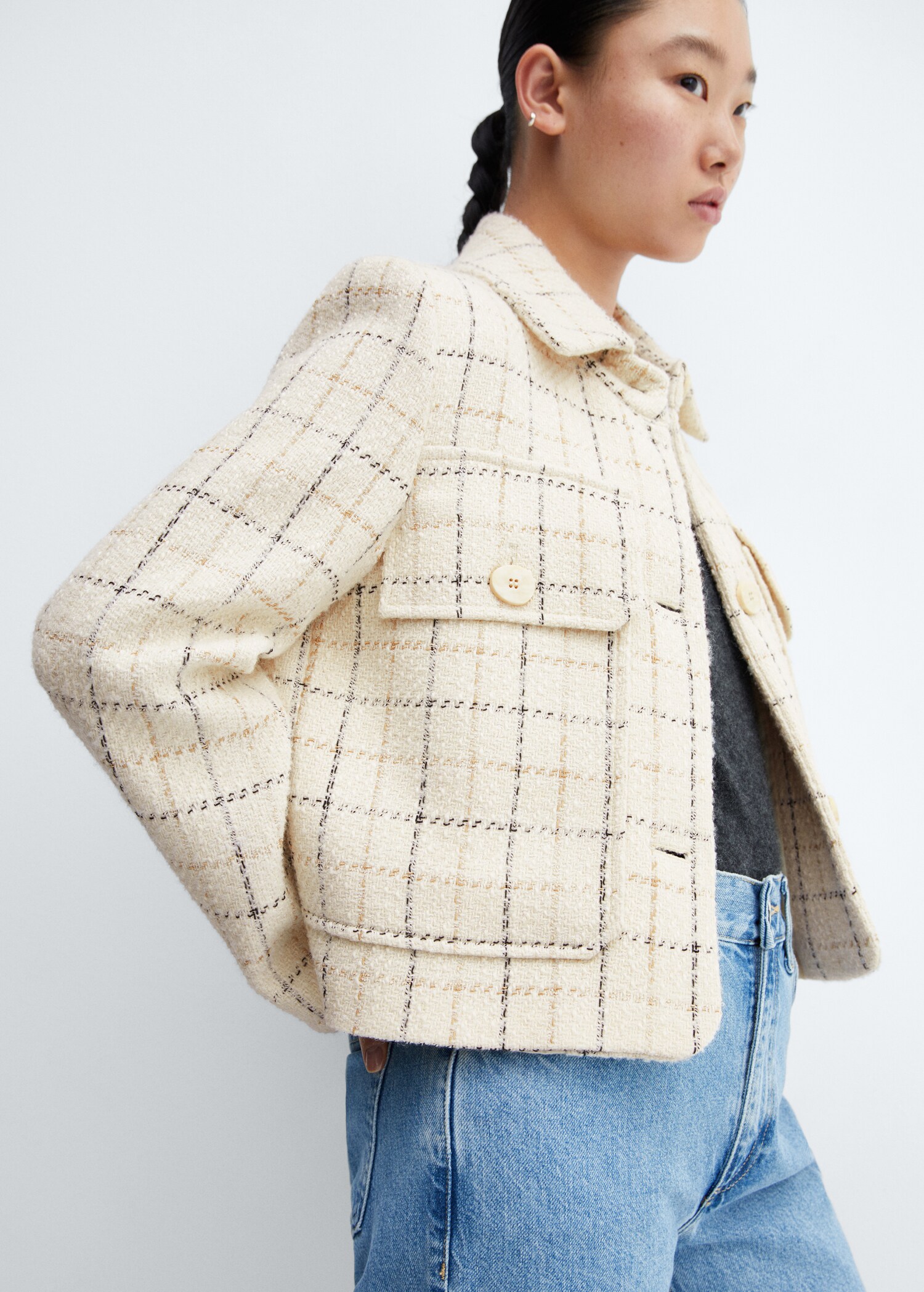 Chaqueta tweed cuadros - Detalle del artículo 1