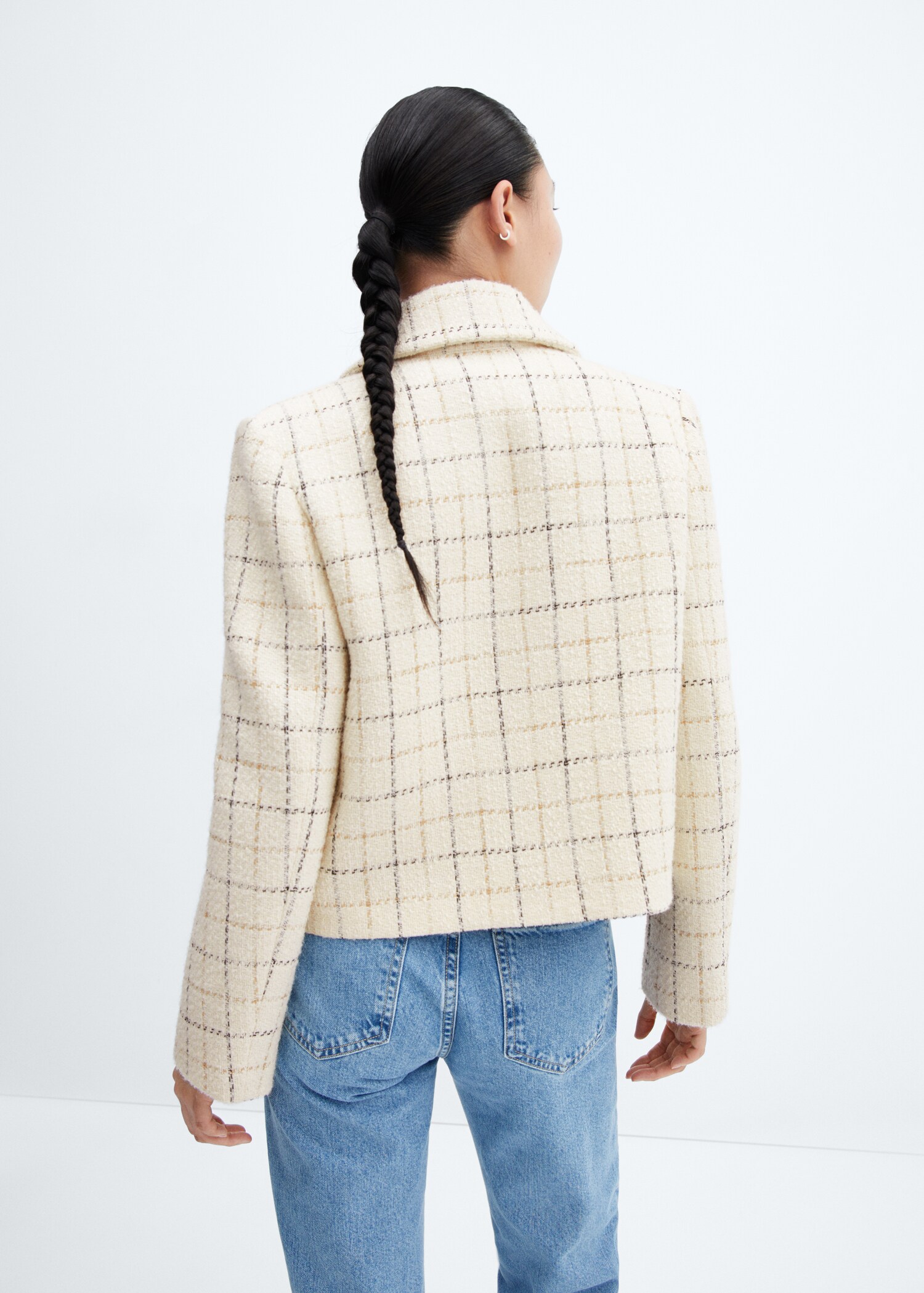 Chaqueta tweed cuadros - Reverso del artículo