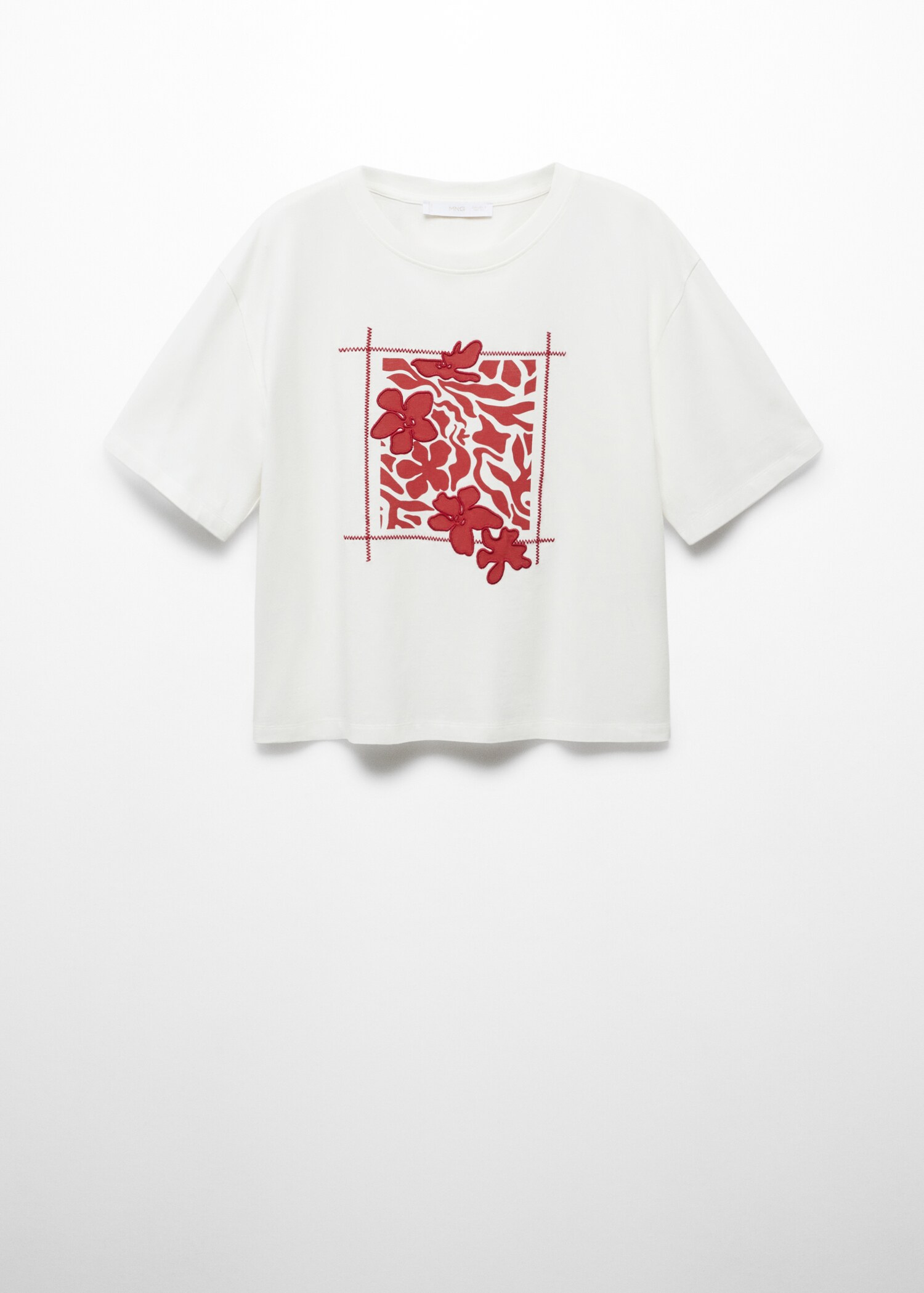 Camiseta estampada detalles bordados - Artículo sin modelo