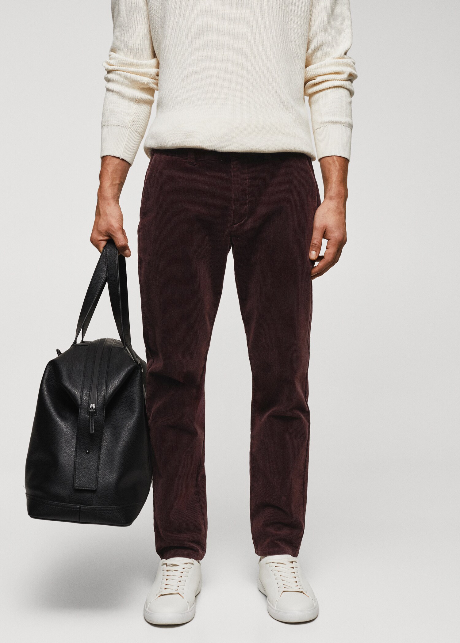 Corduroy slim fit crop pants - Medium plane