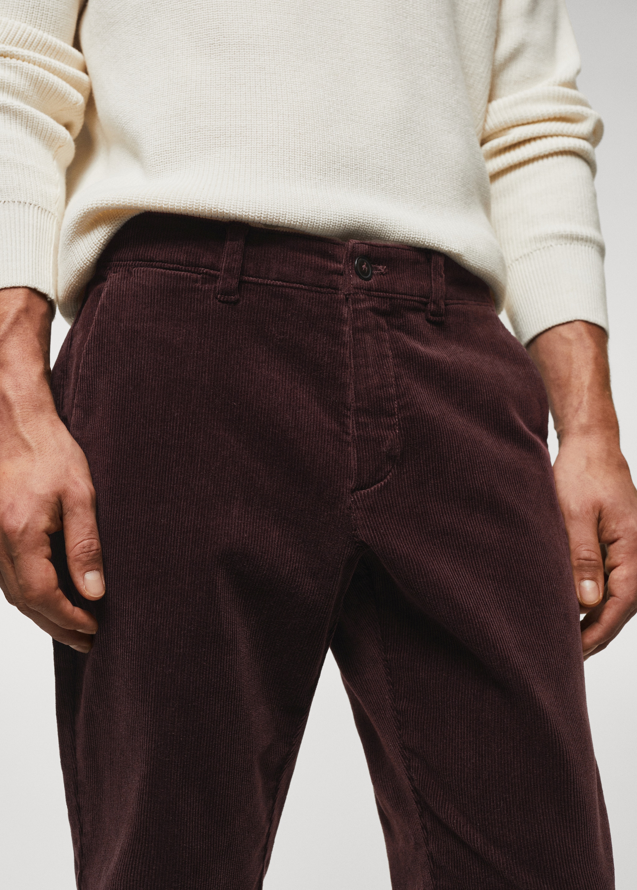 Pantalon velours côtelé slim-fit crop - Détail de l'article 1