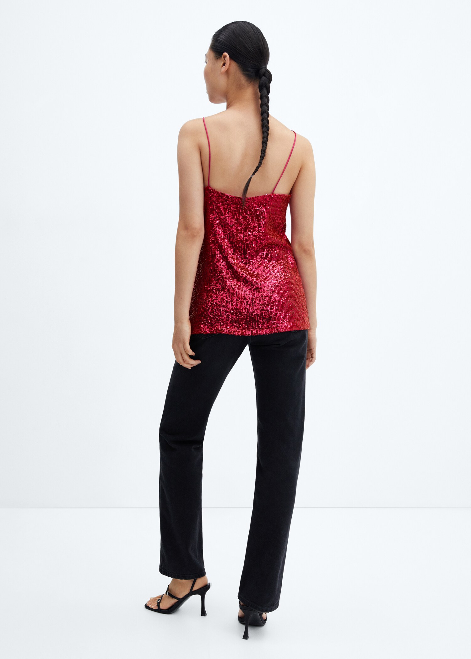 Sequin top with spaghetti strap  - Reverse of the article