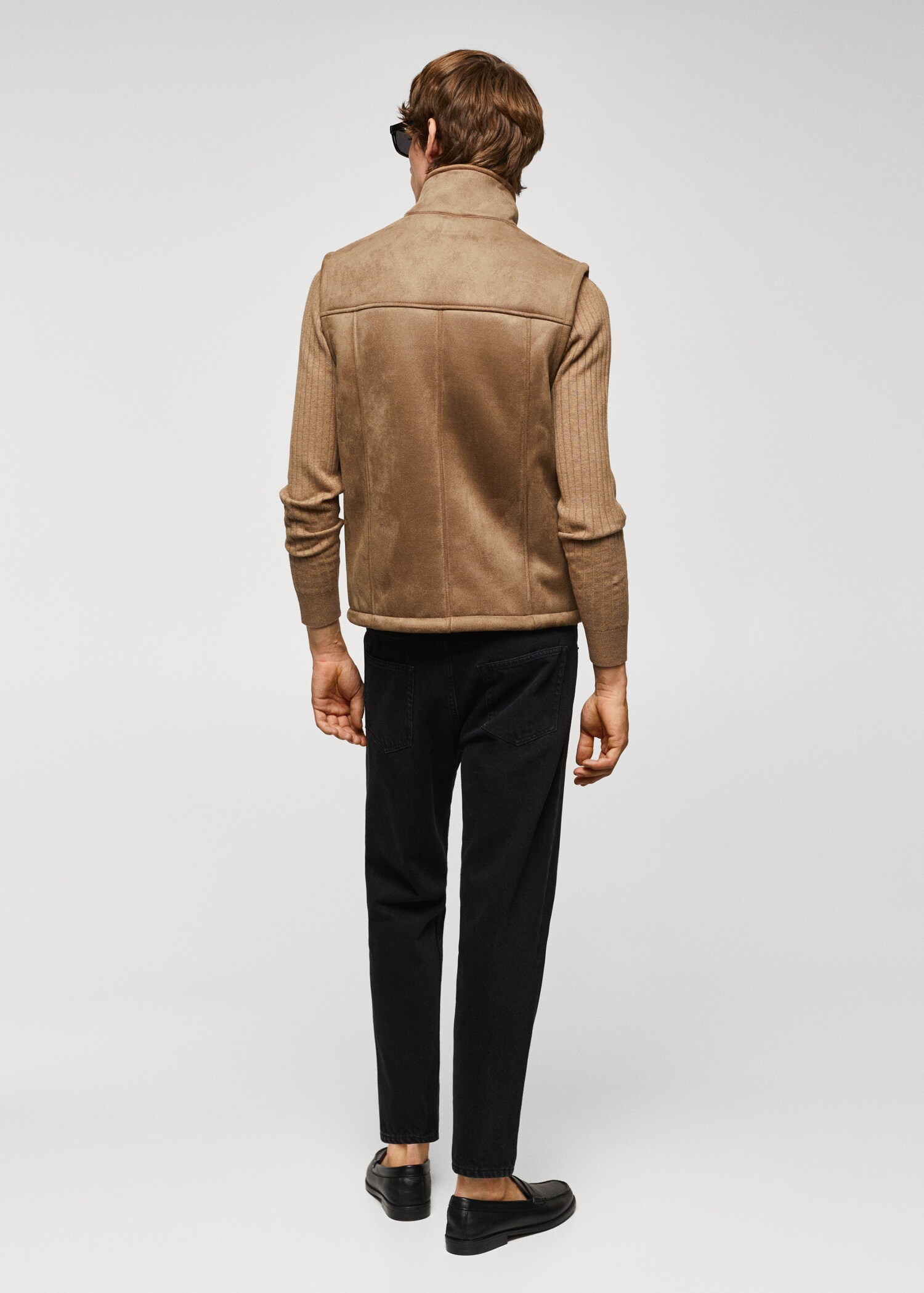 Shearling-lined leather-effect gilet - Reverse of the article