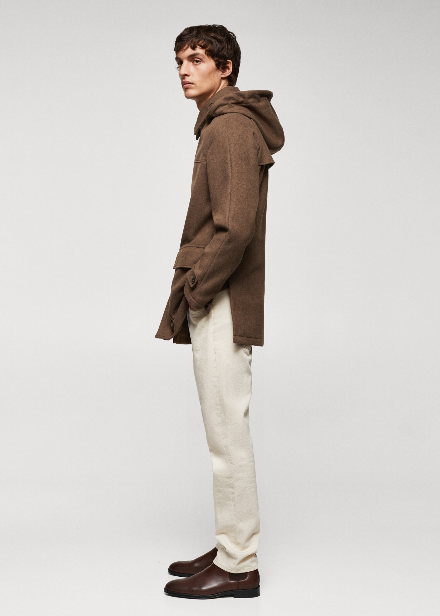 Detachable hood wool coat - Details of the article 2