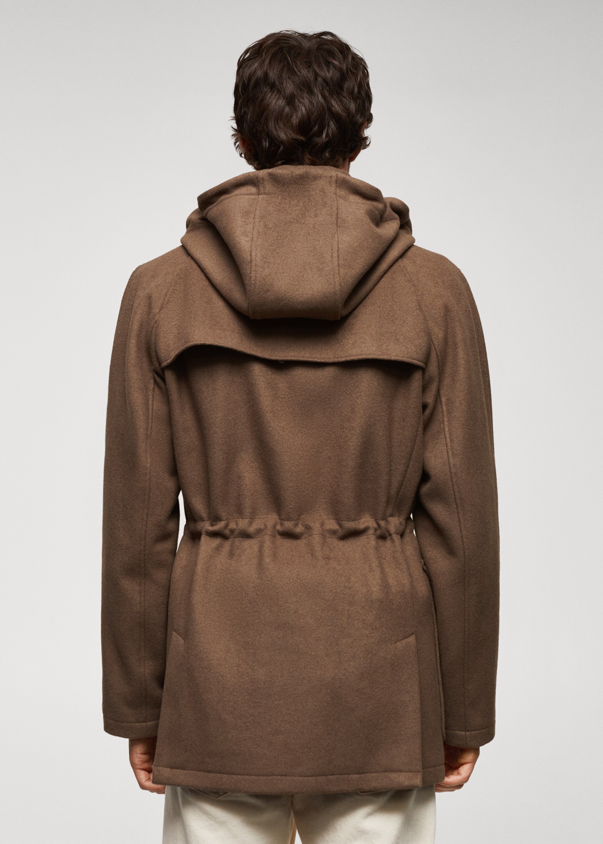 Detachable hood wool coat - Reverse of the article