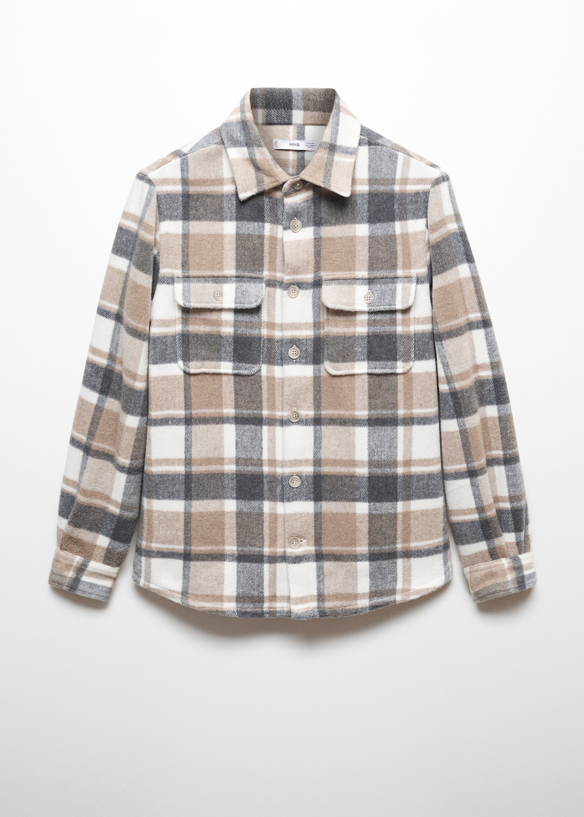 Check wool-blend overshirt - Article without model
