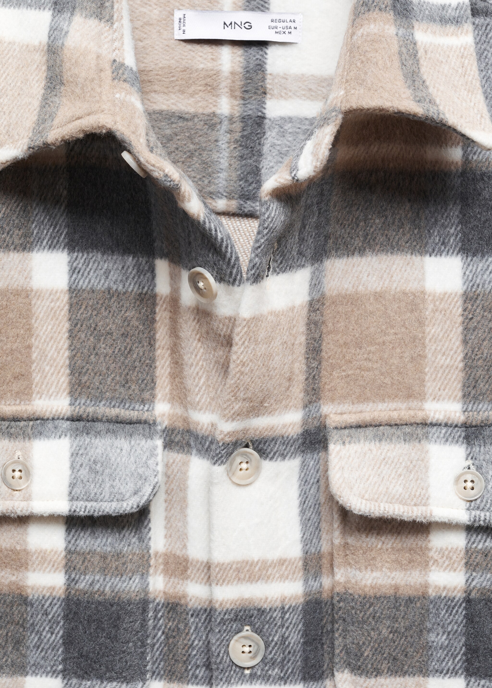 Check wool-blend overshirt - Details of the article 8