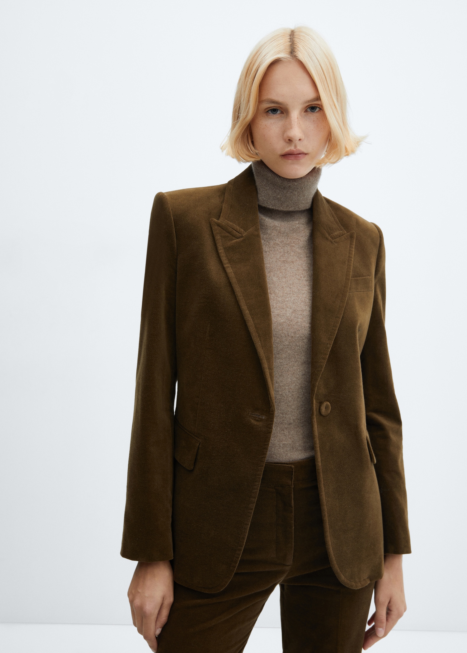 Veste costume velours ras - Main Image