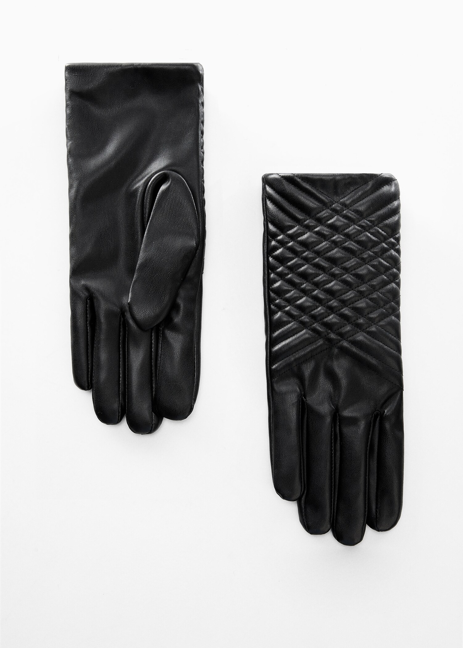 Padded leather-effect gloves - Article without model