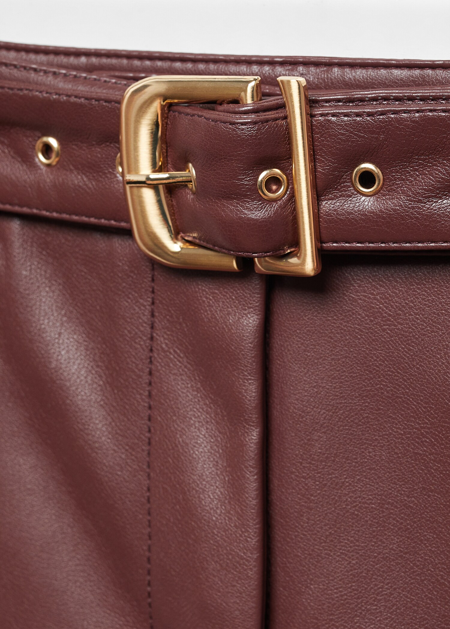Leather-effect trousers with belt - Details of the article 8