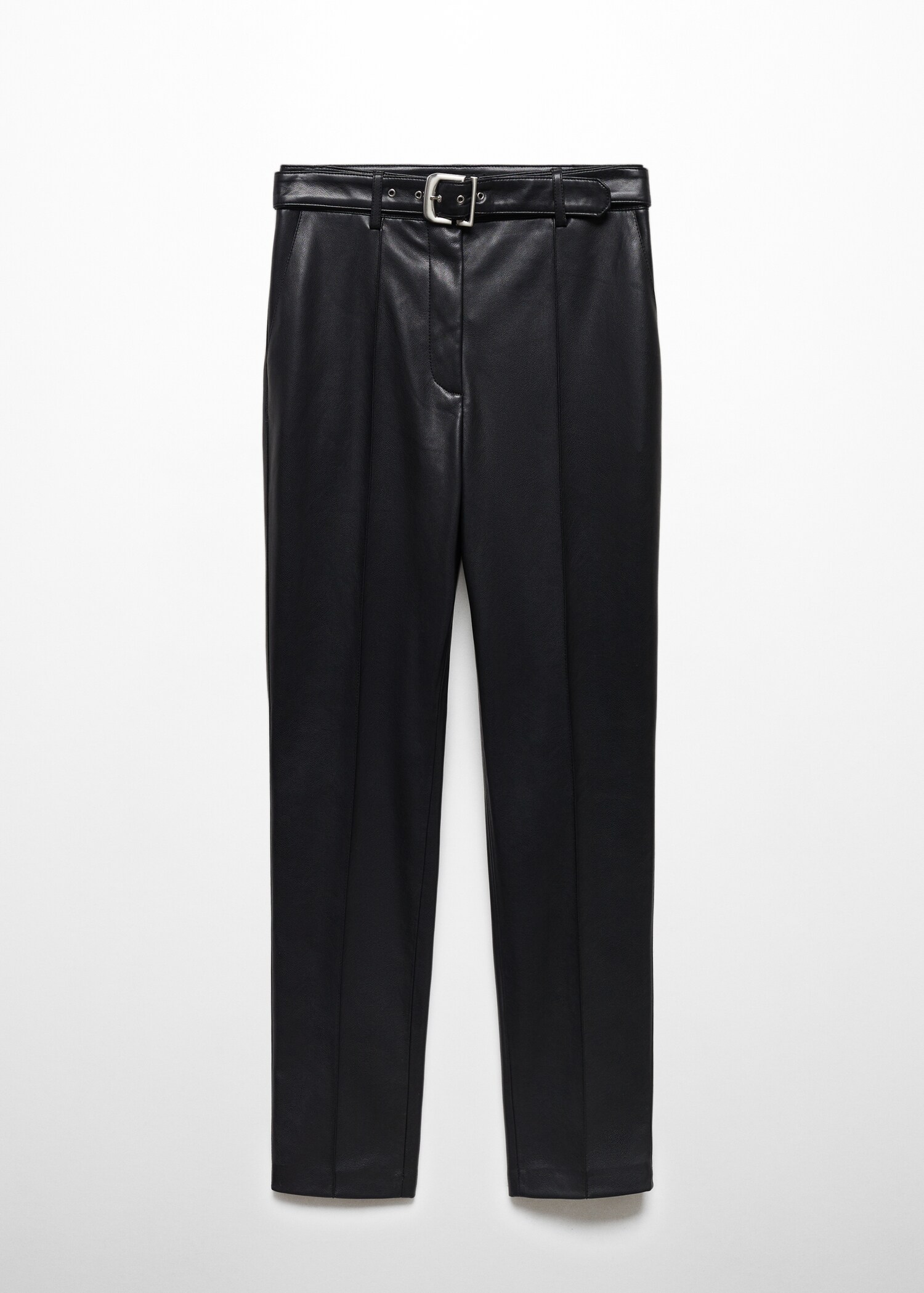 Leather-effect trousers with belt - Article without model